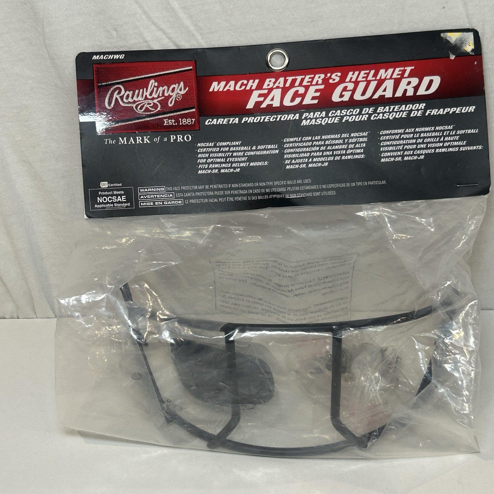 Rawlings Mach Batters Helmet Face Guard Black Machete  Baseball Softball