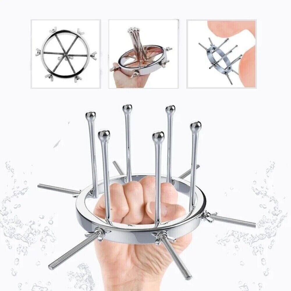 BDSM Chastity Adjustable Speculum Stainless Steel Dilator Expander Spreader Ring