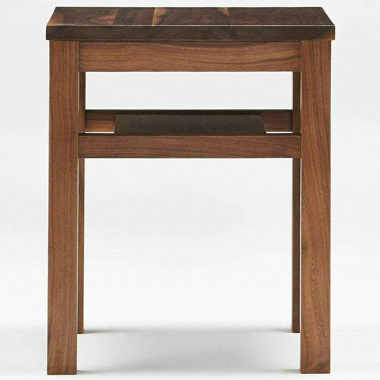 MUJI Solid material Side table Bench, board seat, walnut material W37xD37xH44cm