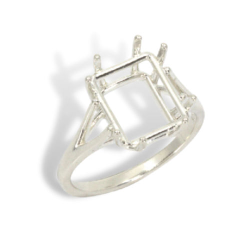 Emerald Cut 8 Prong Pre-notched Ring Mounting