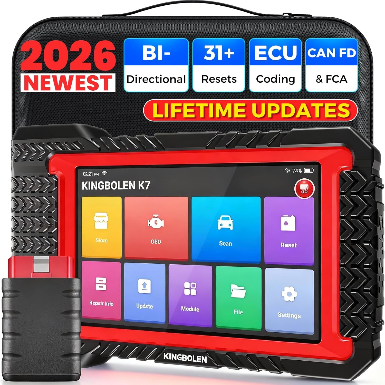 2026 KINGBOLEN K7 Bidirectional OBD2 Scanner Car All System Diagnostic Scan Tool