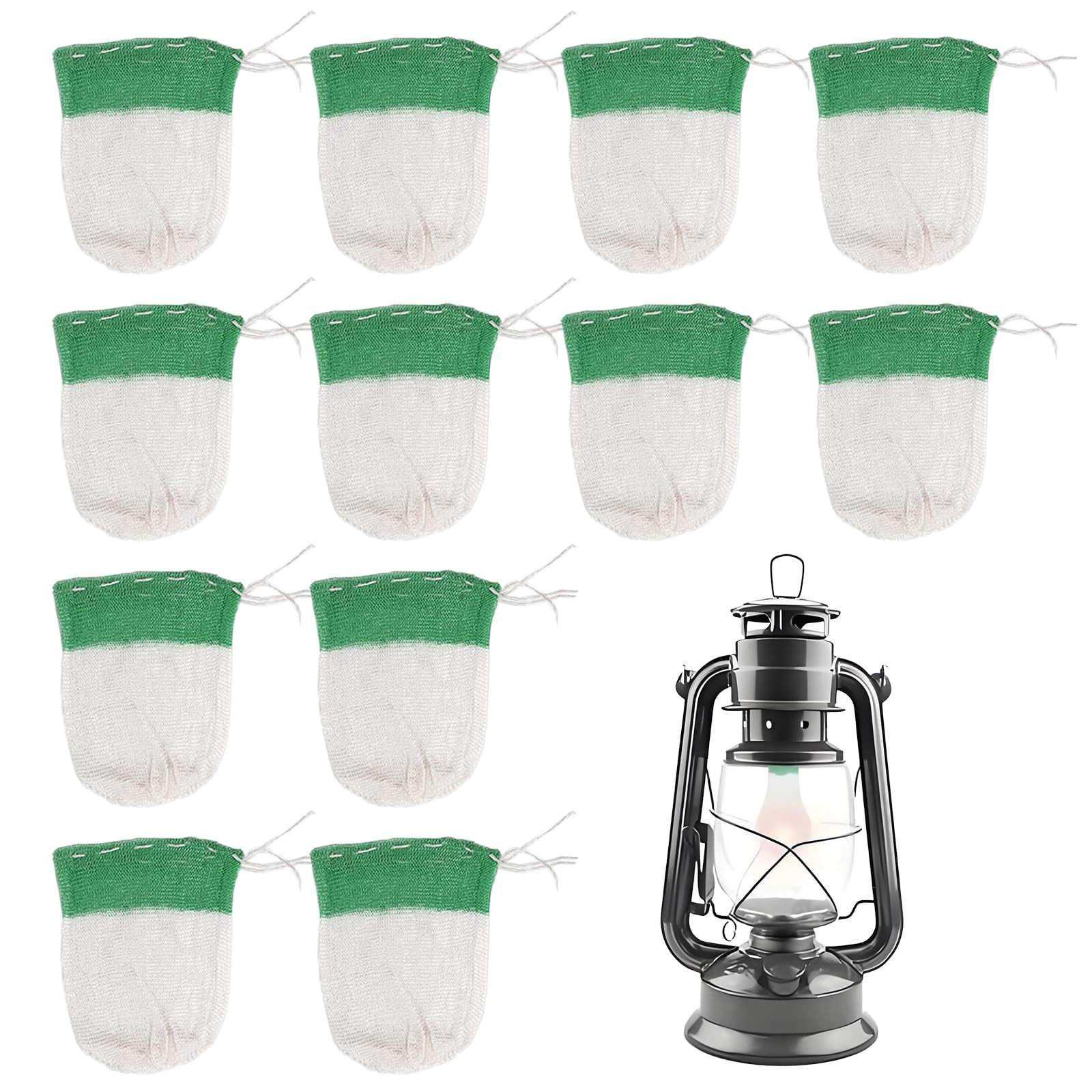 12Pcs Gas Lantern Mantles U Shape String Tie Rayon Fuel Lamp Lighting