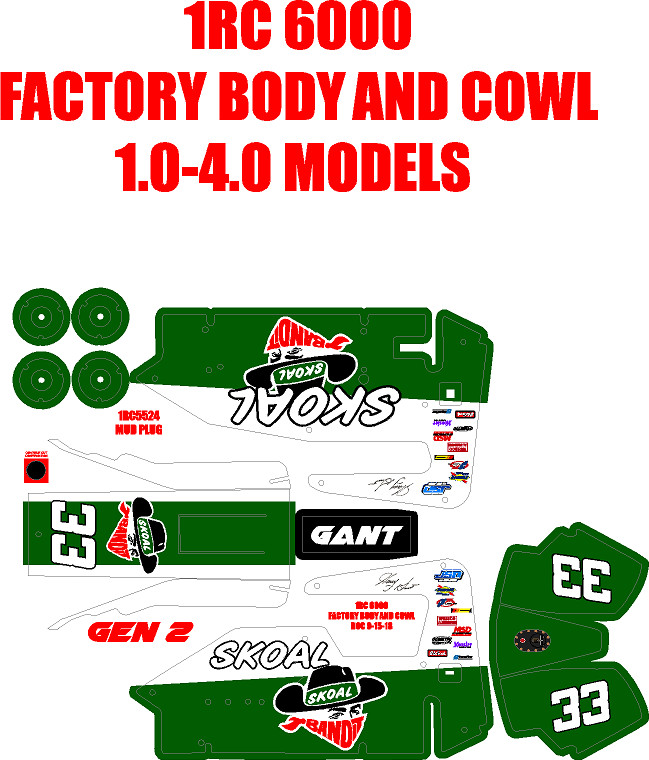 1RC 6000 MIDGET  WRAP Harry Gant  THEMED WRAP KIT