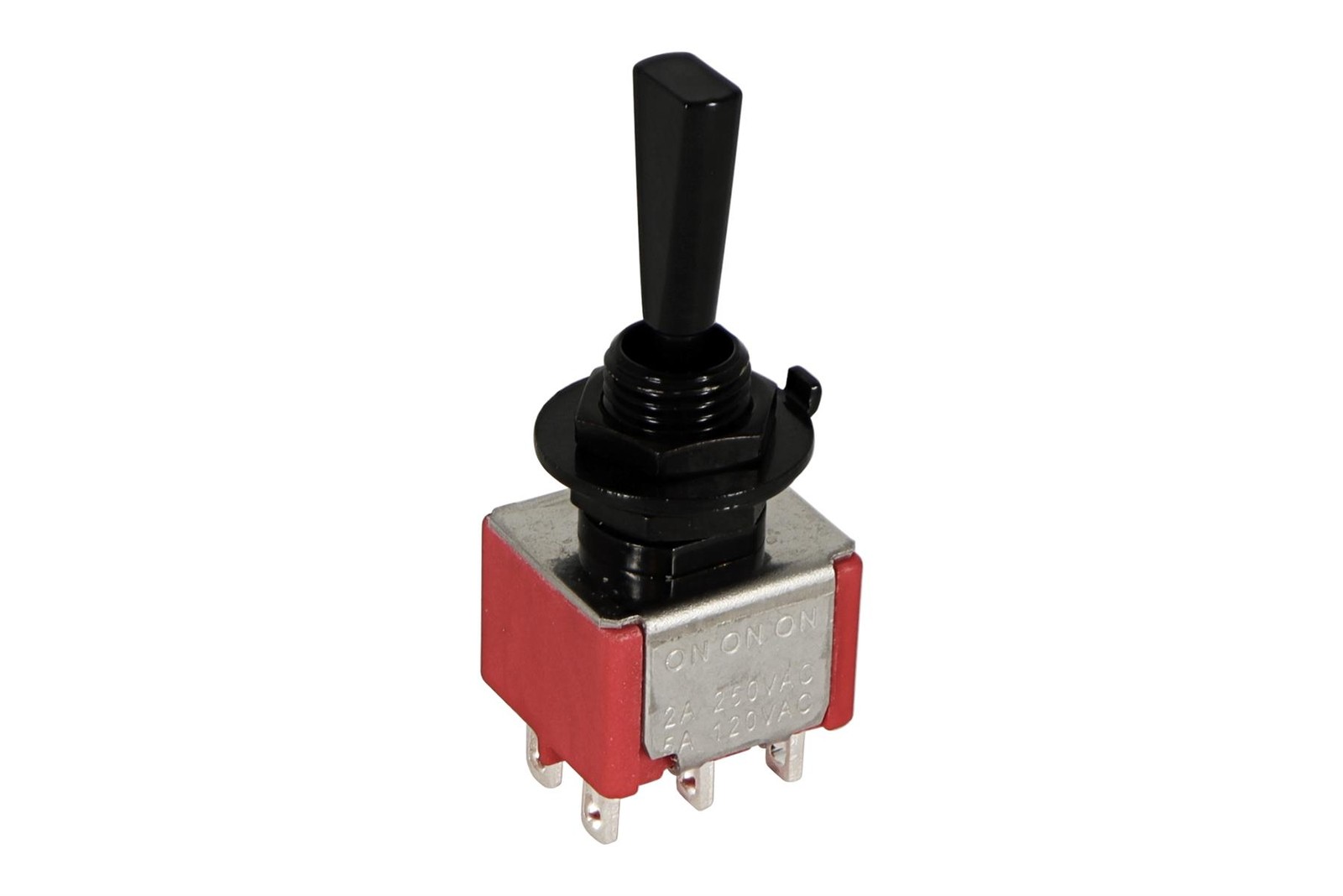 Mini Flat Paddle Toggle Switch 3-way On-On-On Black