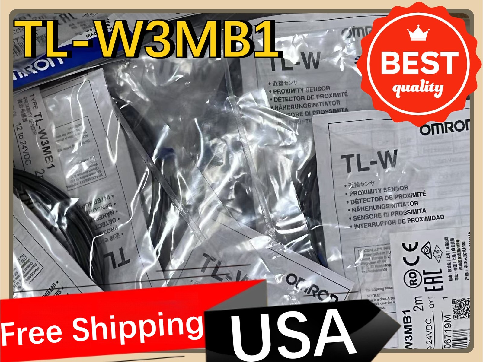 New 1pcs OMRON TL-W3MB1 TLW3MB1 Inductive Proximity Switch Sensor Fast Shipping
