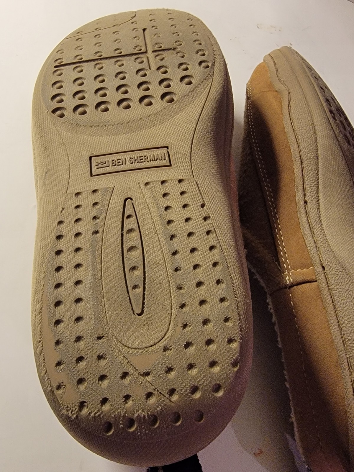 Ben Sherman Men's House Slippers Size 8 BNMS20011 Matt Clog Tan Wool M Width