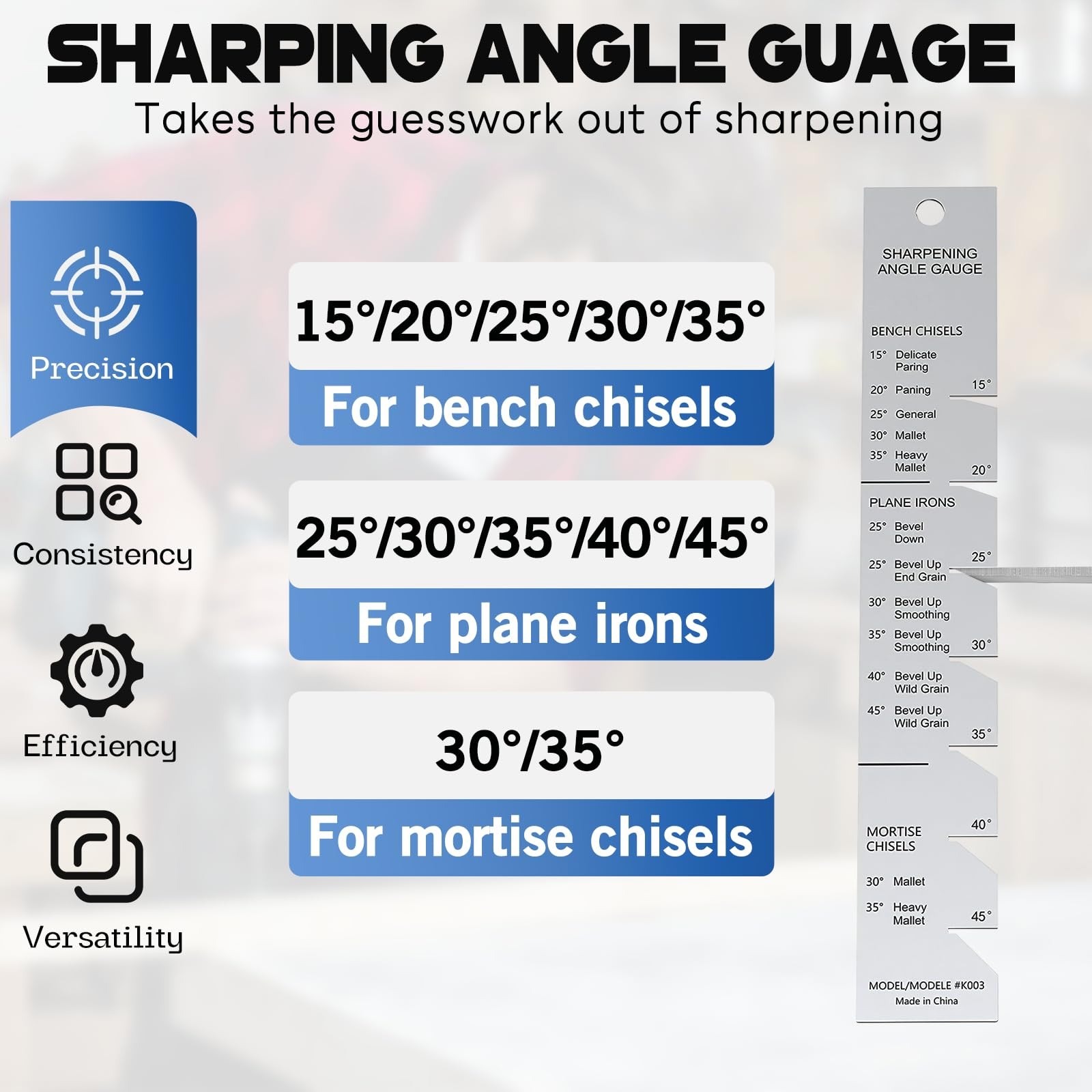 Chisel Sharpening Jig, Lightweight Honing Guide System with Adjustable Angle ...