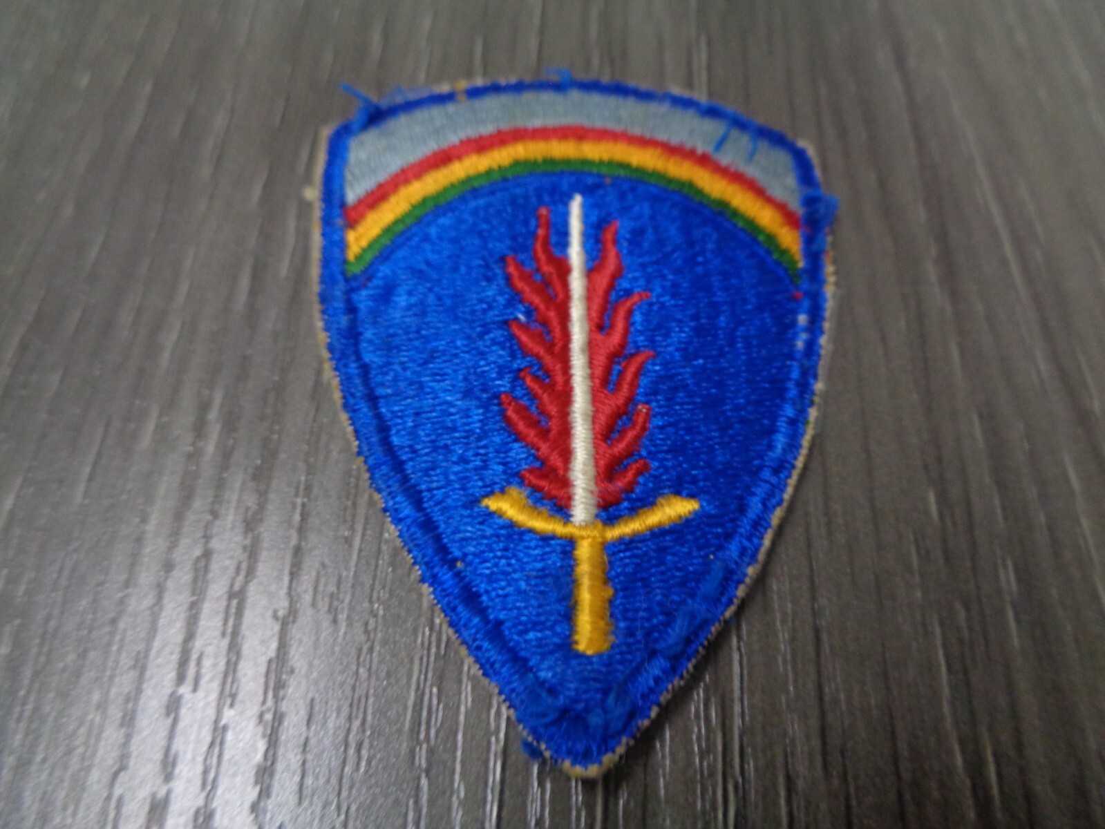 Vintage US Army in Europe WW2 "Flaming Sword of Freedom" Patch Rainbow  A