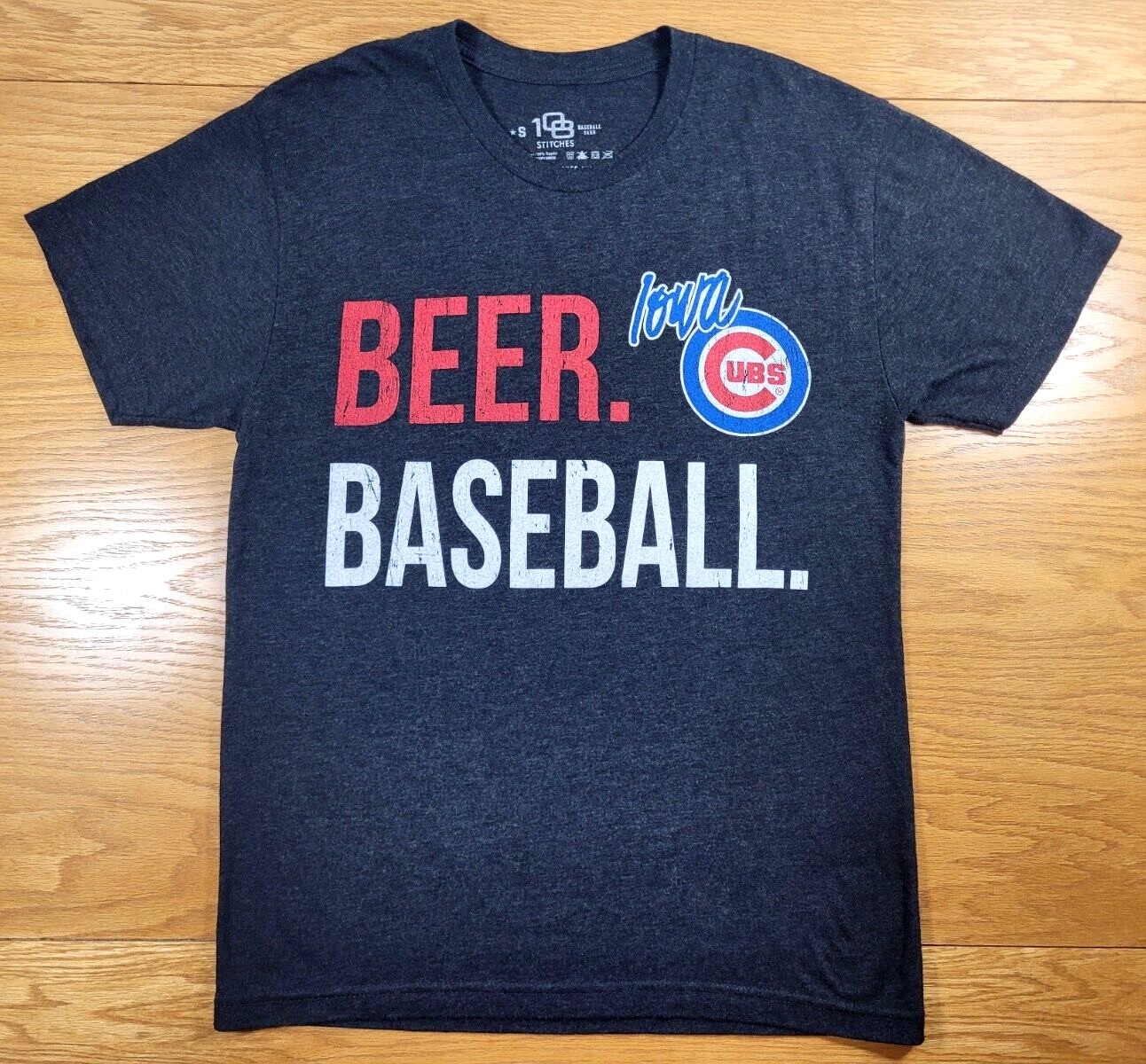 Iowa Cubs T-Shirt Men's Small Gray White AAA Minor League Baseball Beer Logo