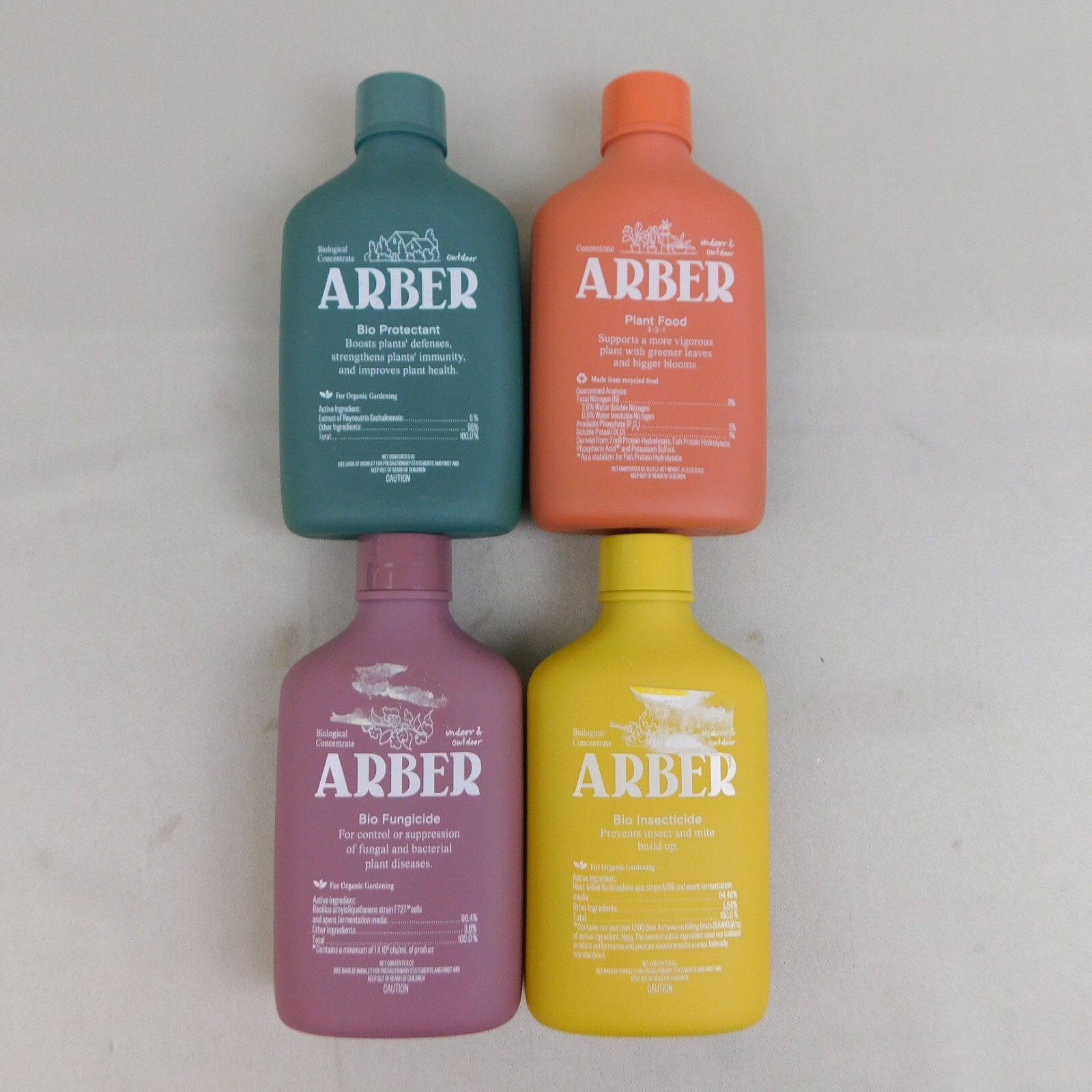 Arber Set of 4 - 8-oz Plant Food Insecticide Fungicide Bio Protectant #571