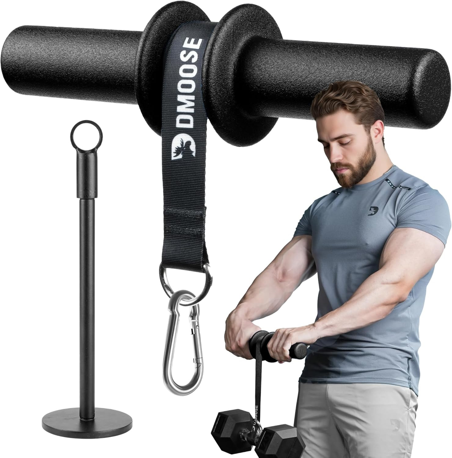 Forearm Strengthener & Wrist Roller - 2 in 1 Arm Exerciser with Non-Slip Premium