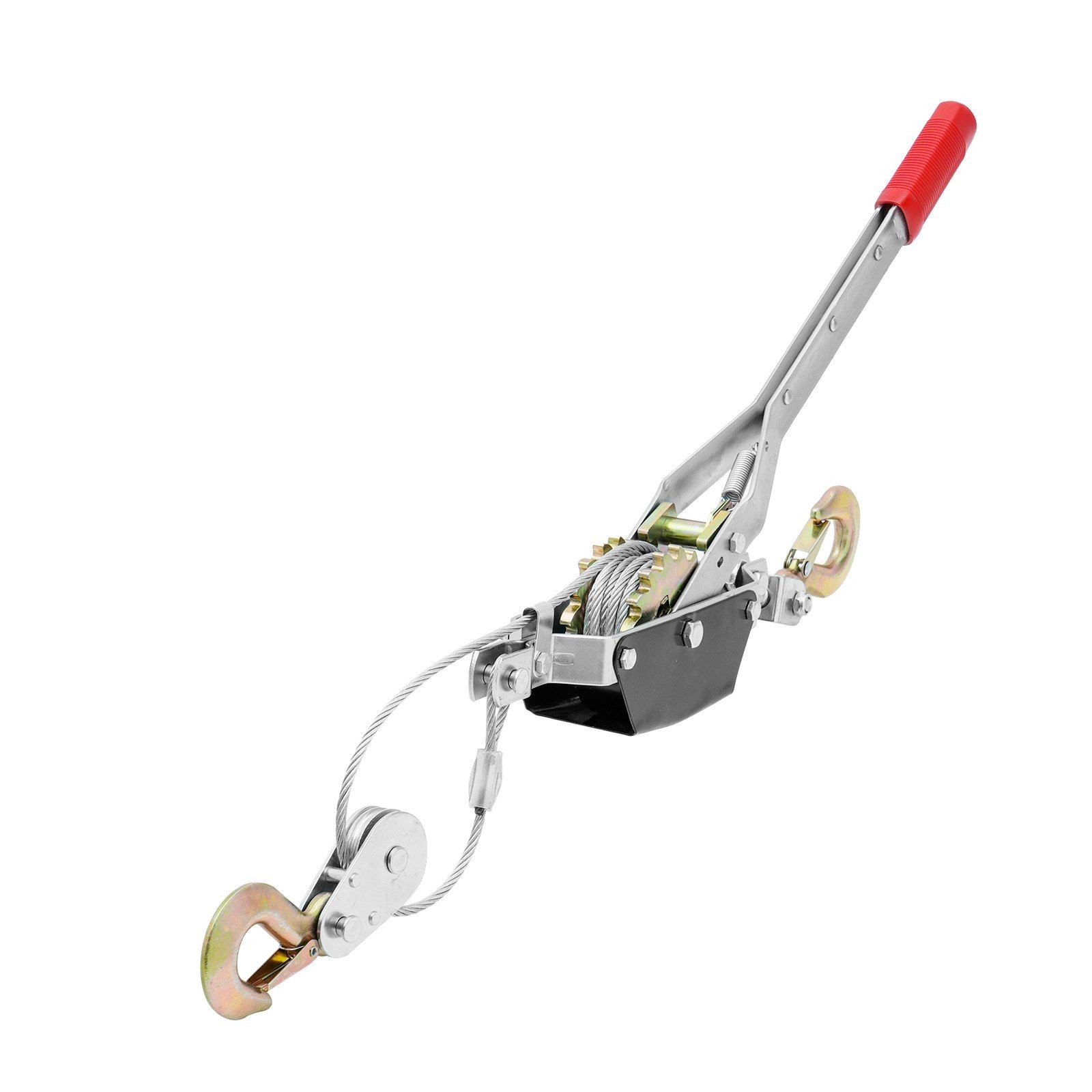 2Ton4409lbRatchetPowerPuller12ftCableDualGearHeavyDutyWinch