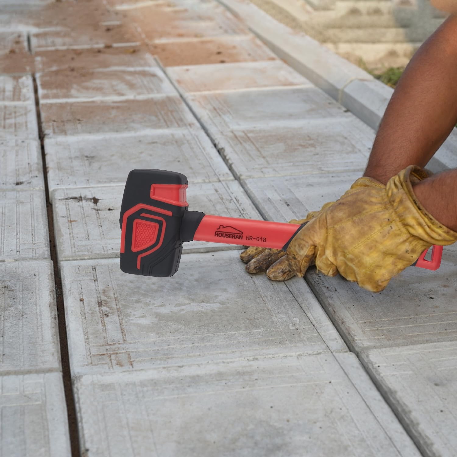 20 oz Rubber Mallet Hammer with Hook Solid Head Non-Slip Soft Grip Handle