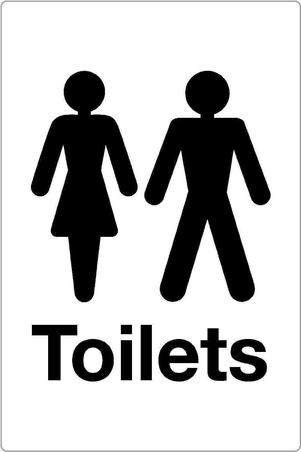 Toilets Female Male Washroom Door Vinyl Self-adhesive Sticker 10x15cm