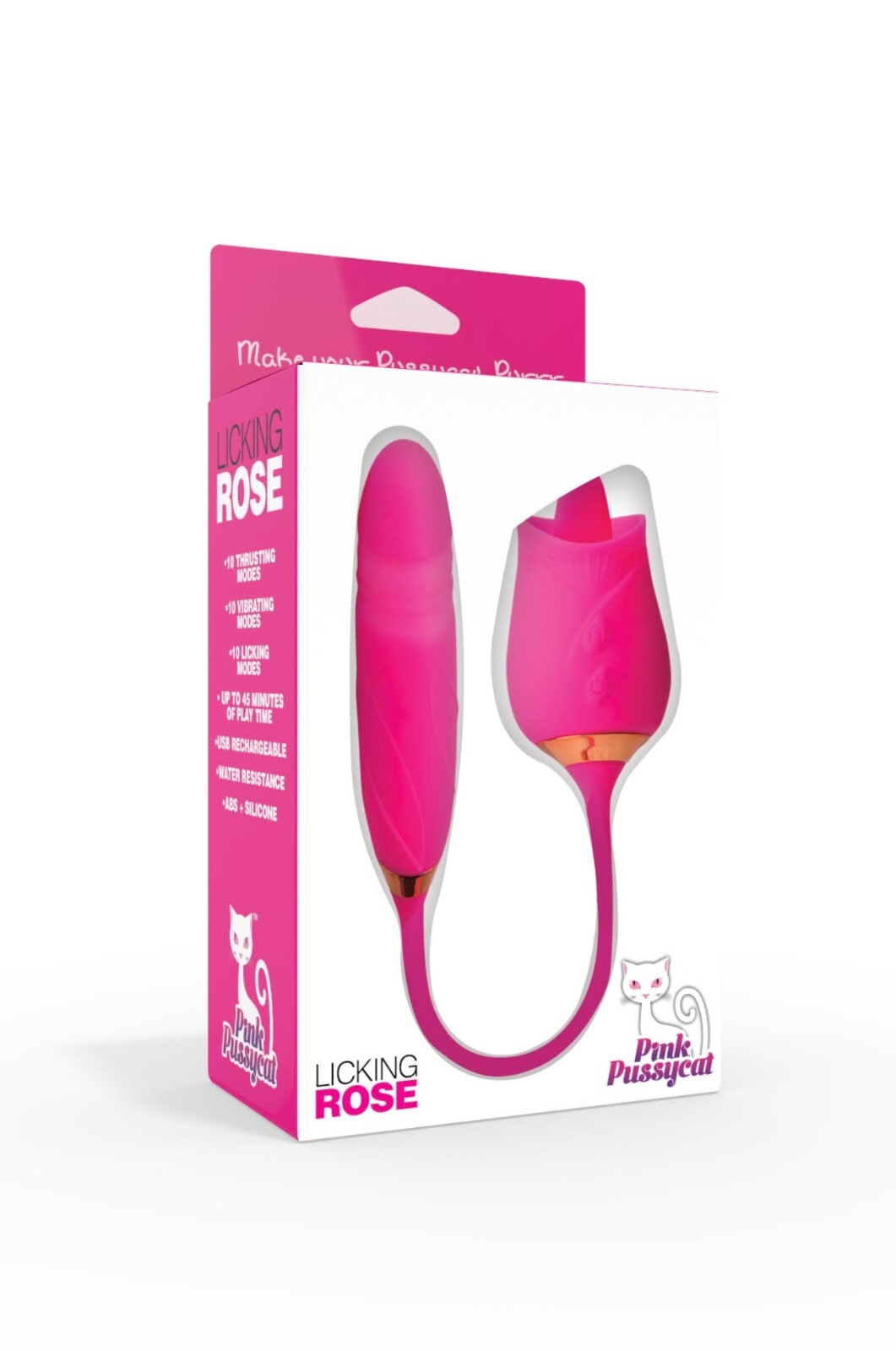 Ultimately Pleasurable and Enjoyable Pink Pussycat Licking Rose, New