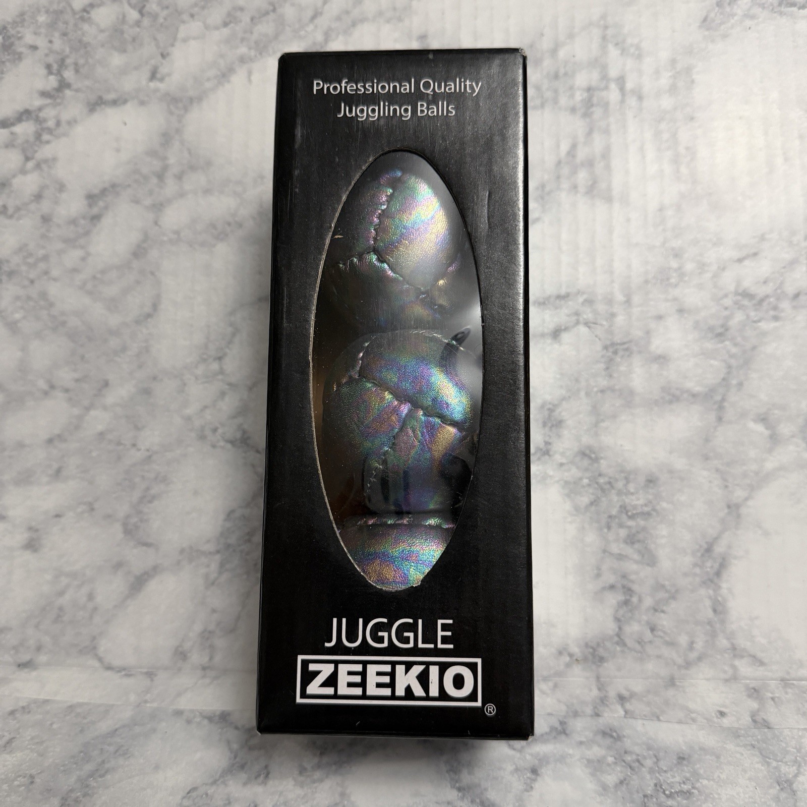 Zeekio Juggling Balls Professional Set of 3 Cosmos Metallic Silver Color Shift