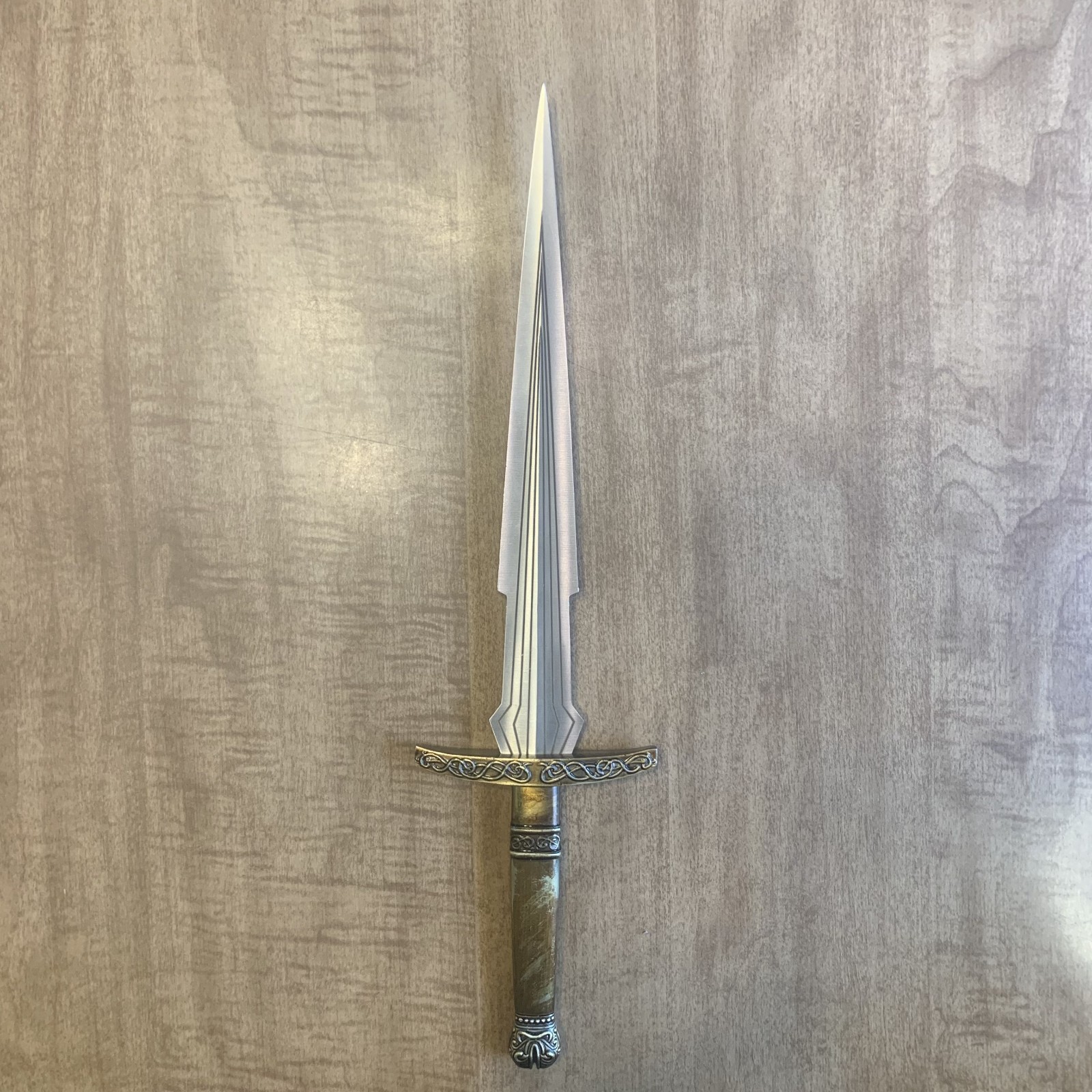 Decorative Metal Dagger- Dull Flat Edge Decoration, Wall Dagger with Belt Holder