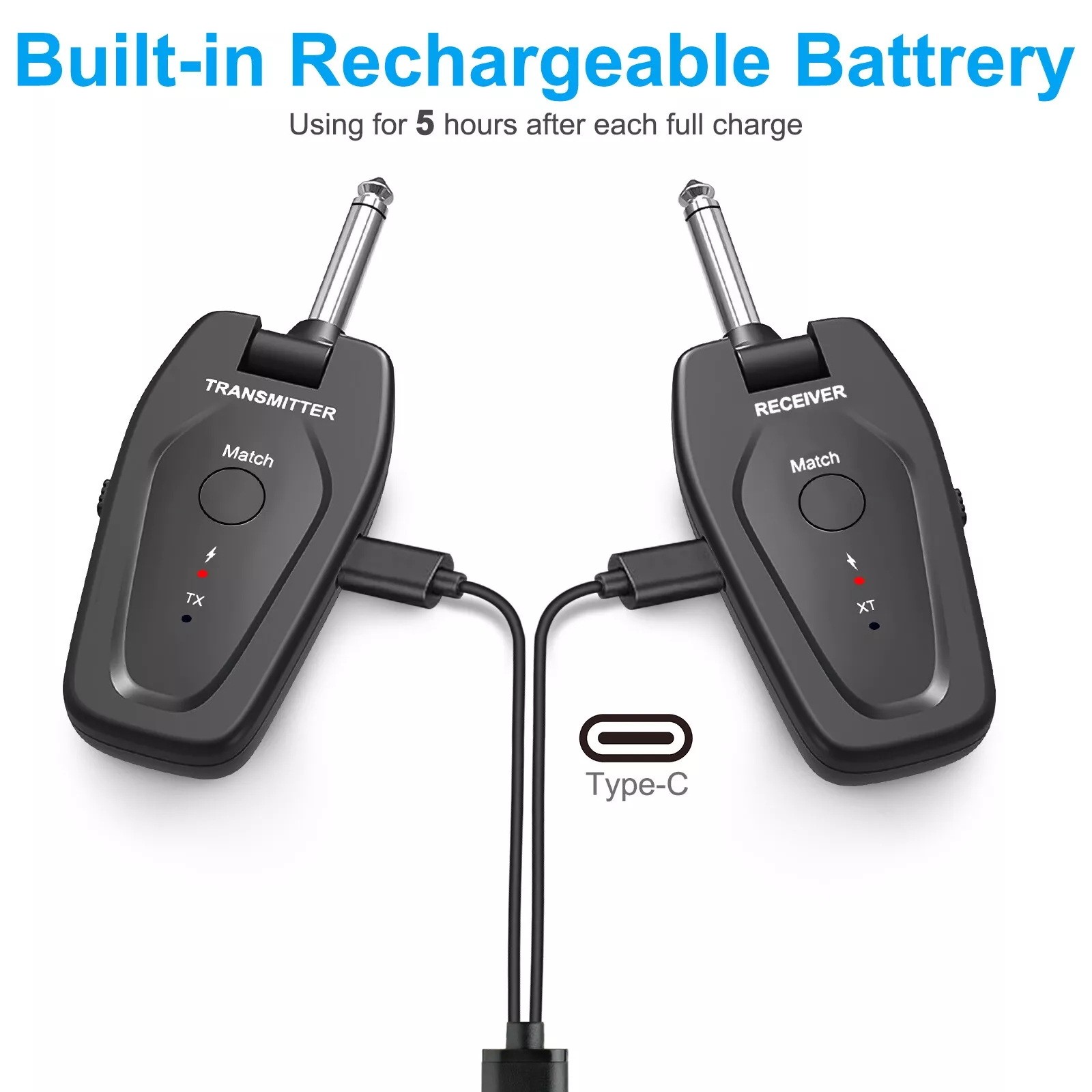 New UHF Wireless Guitar System Transmitter Receiver Instrument Accessories