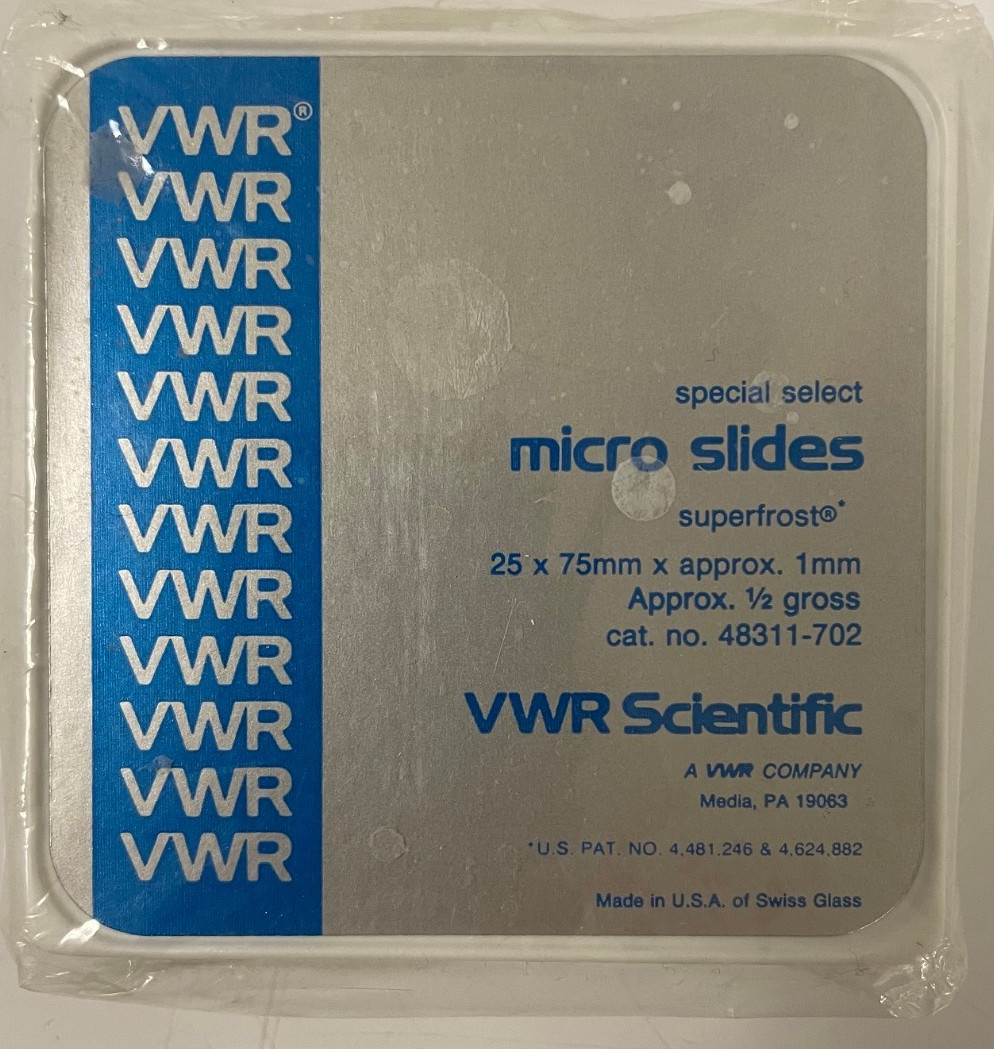 VWR Scientific micro slides, superfrost, 25x75x1, 72/cs