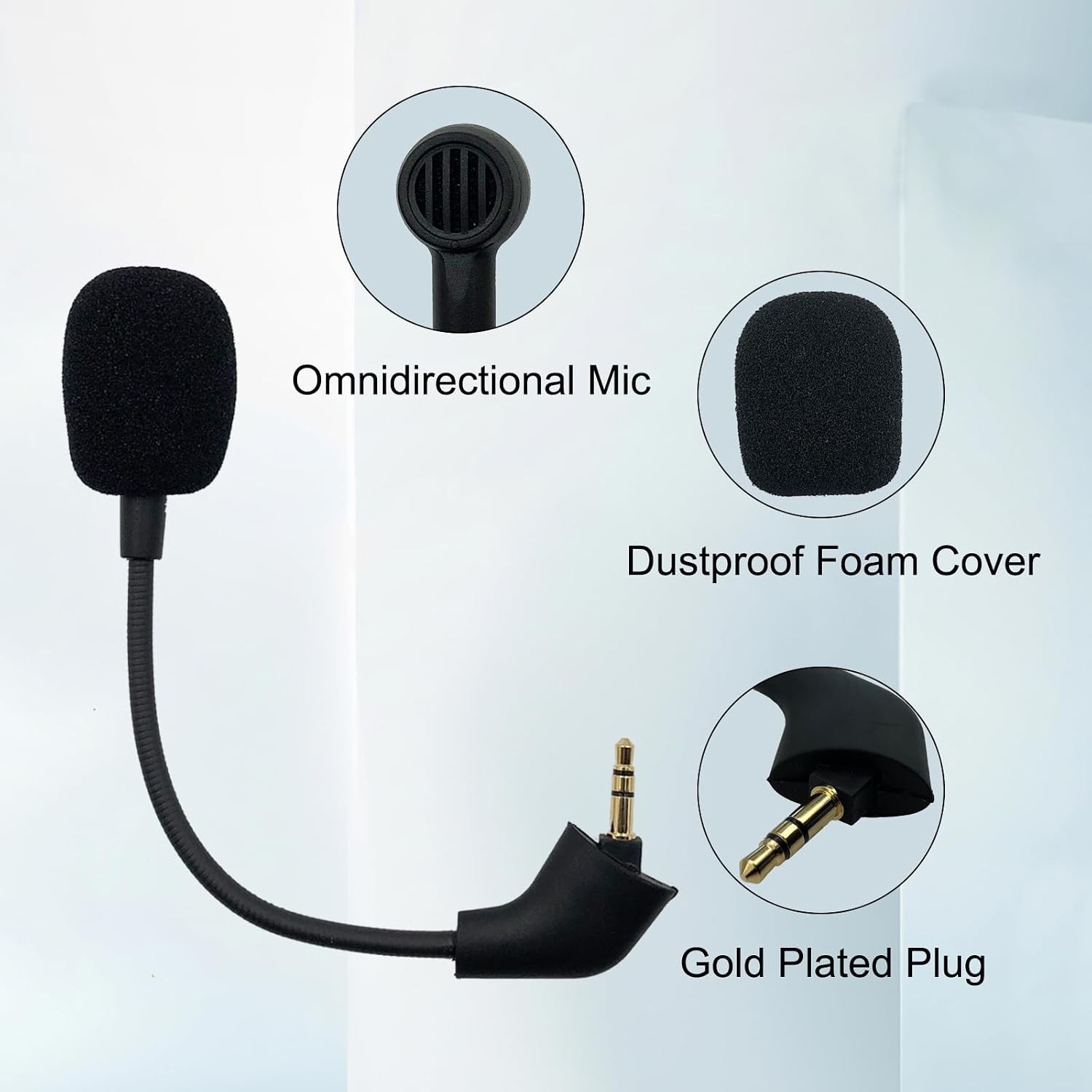 Omnidirectional Replacement Mic with Noise-Canceling Tech for HyperX Headsets