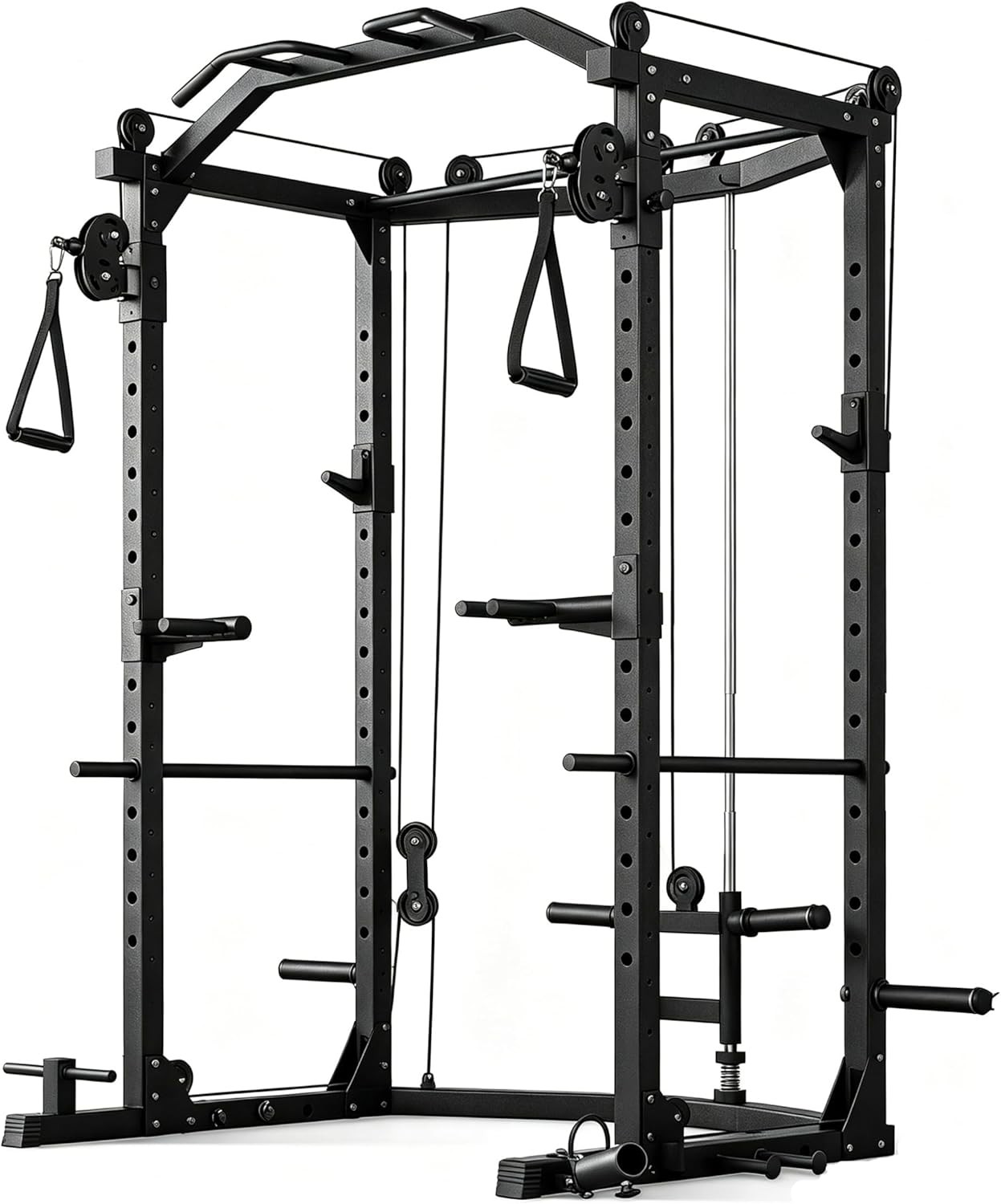 Power Cage with Cable Crossover System, 1600 Lb Capacity Carbon Steel Power Rack