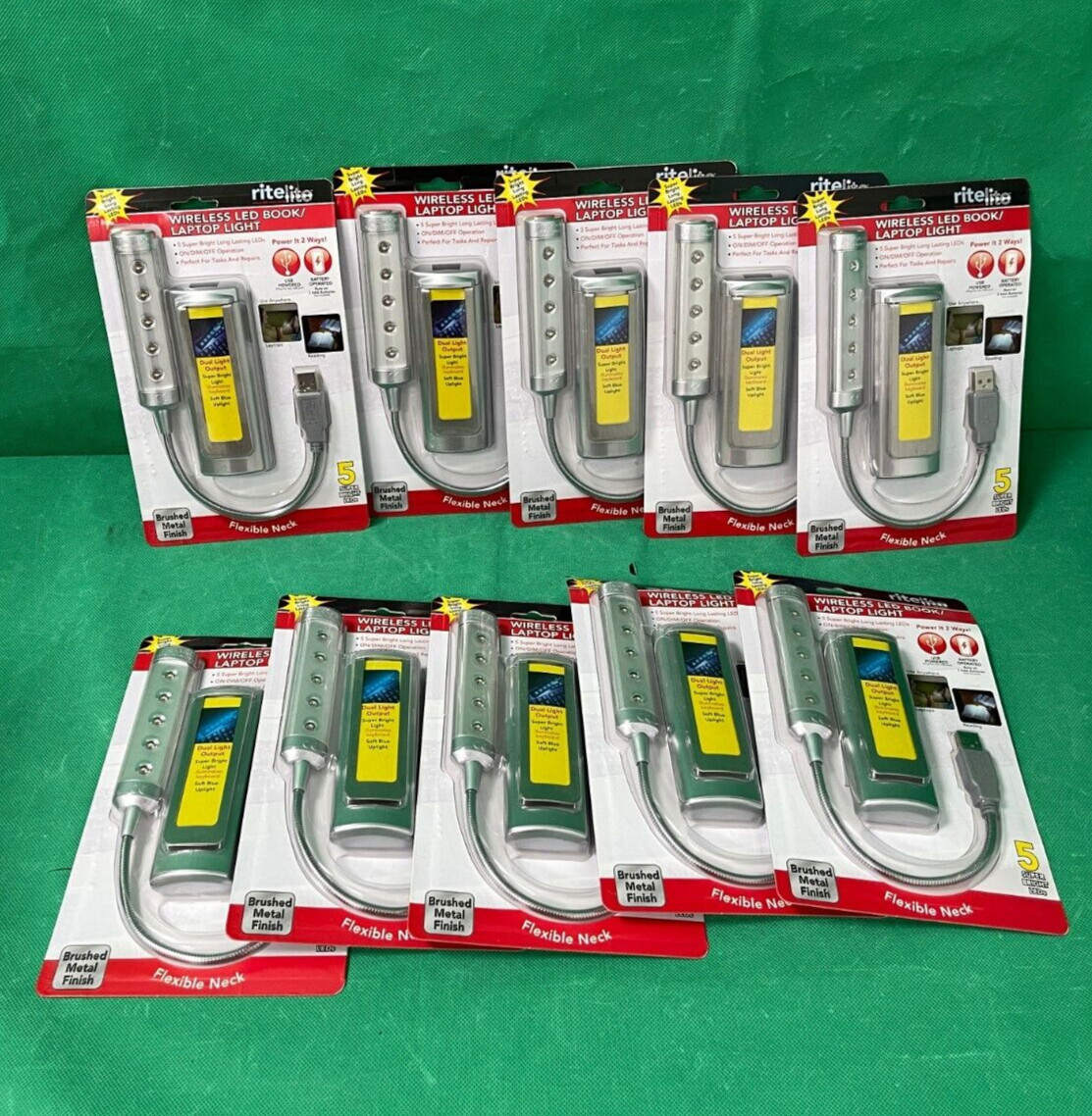 Ritelite LPL792 Wireless USB 5-LED Touch-On Computer Light - LOT OF 10