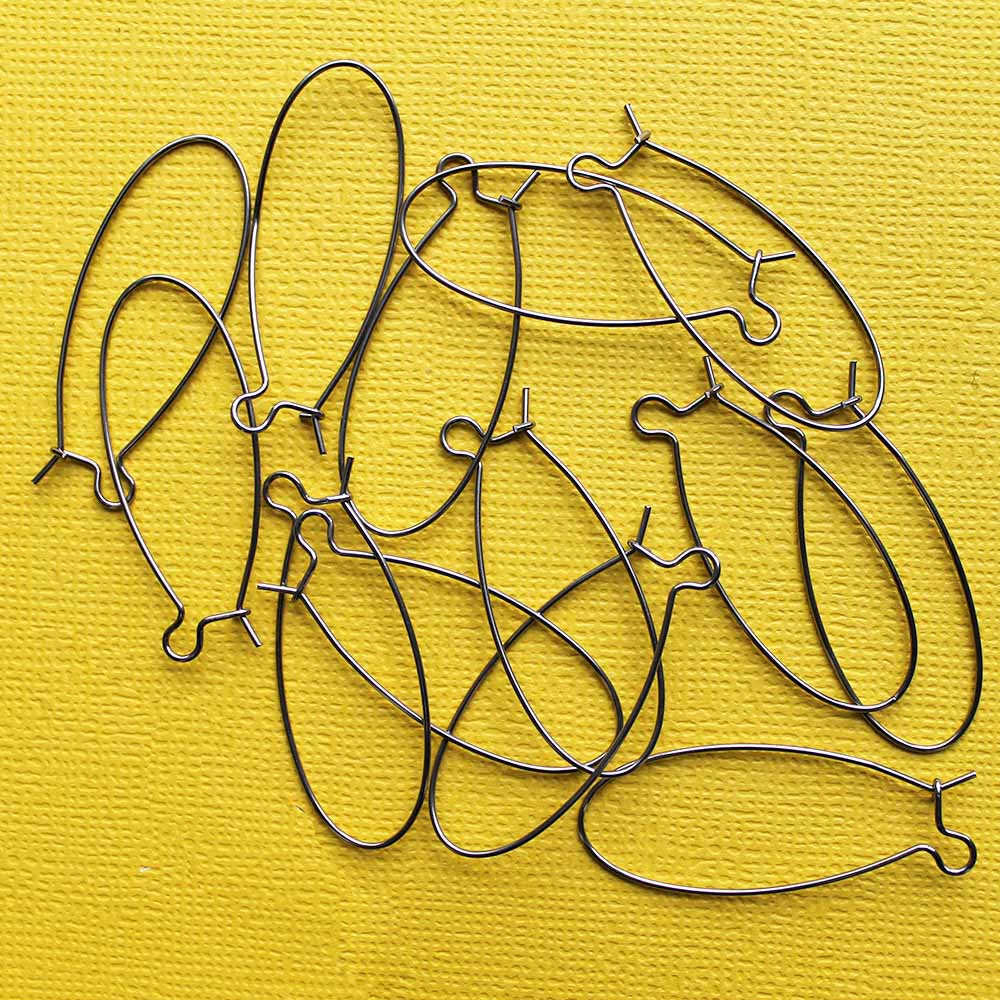30 Stainless Steel Earring Wires Kidney Style Hooks Good for 15 Pairs - Z061