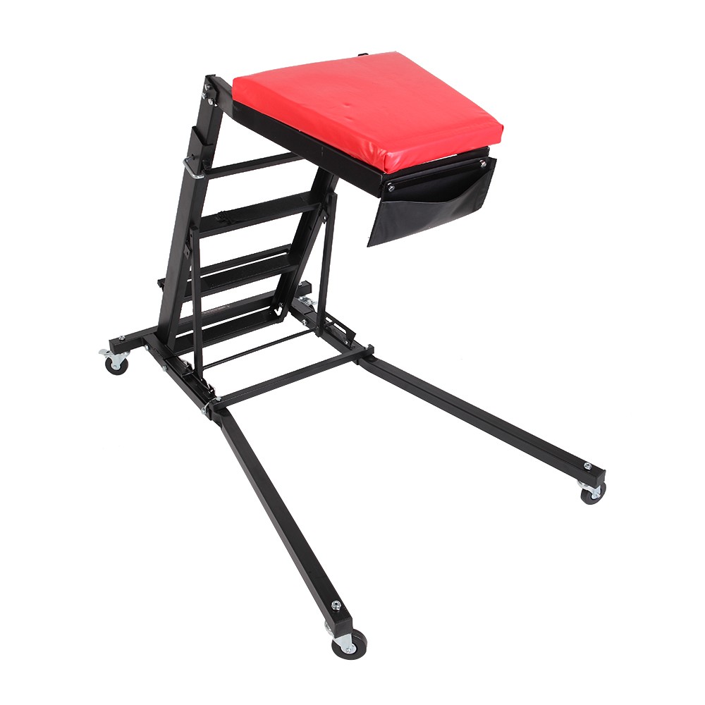 Adjustable Height Foldable Creeper for Automotive Workshop - Black