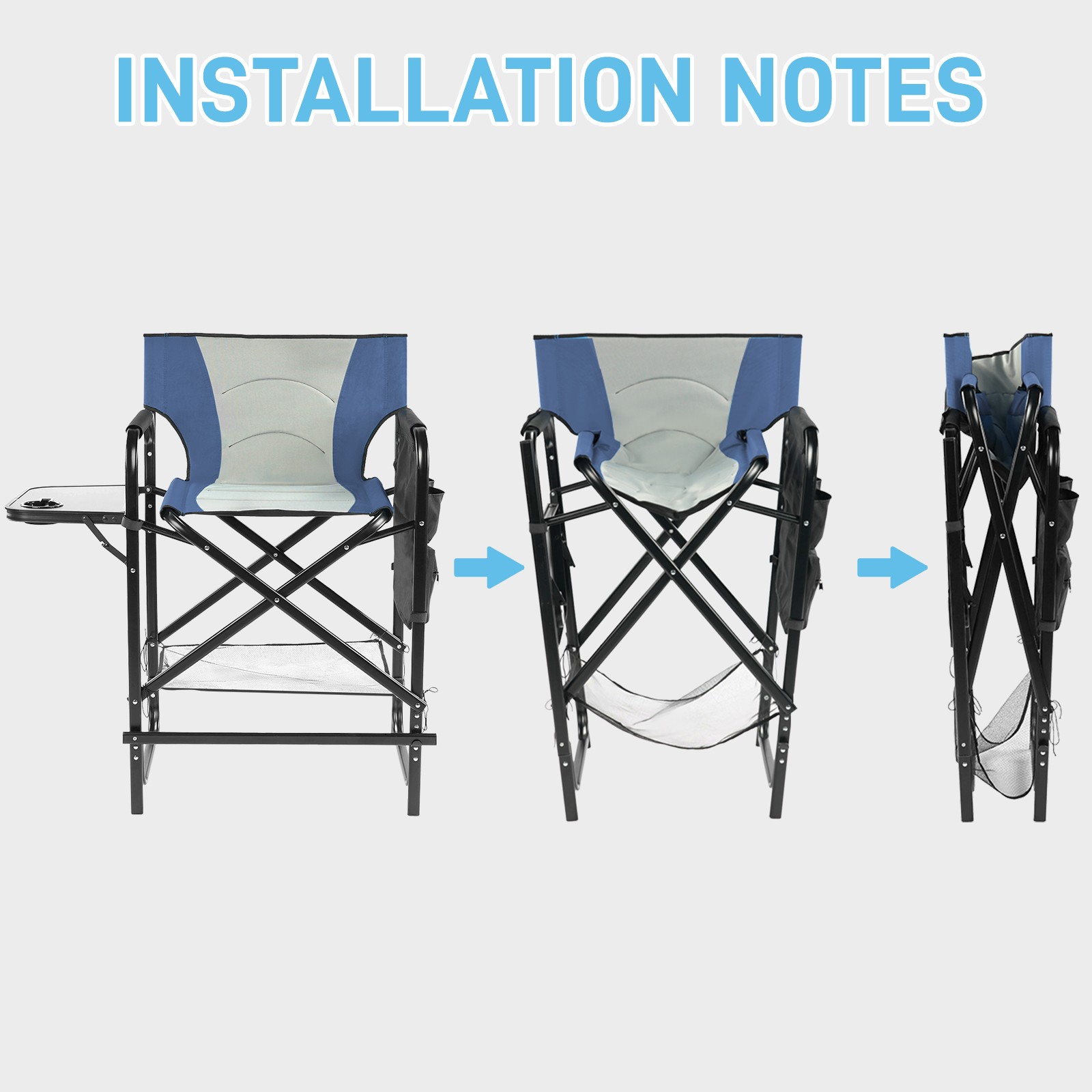 Portable Folding 1 PCS Camping Beach Chair with Side Table Built-in Cup Holder