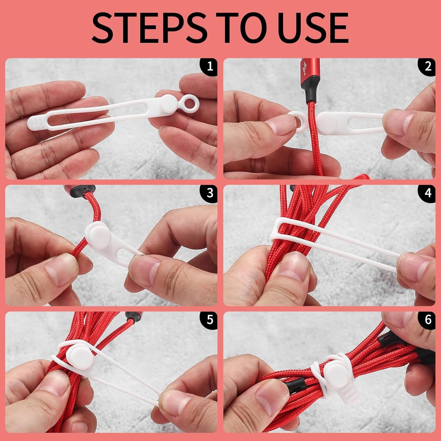 Reusable Silicone Cable Organizer Clips - 25 Pcs for Efficient Space Saving