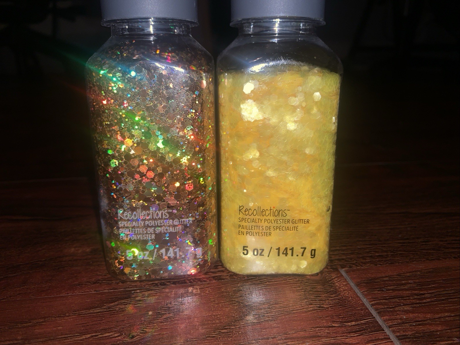 Recollections Glitter Lot Of 2 Black And Yellow sunset soteil & holographic gold
