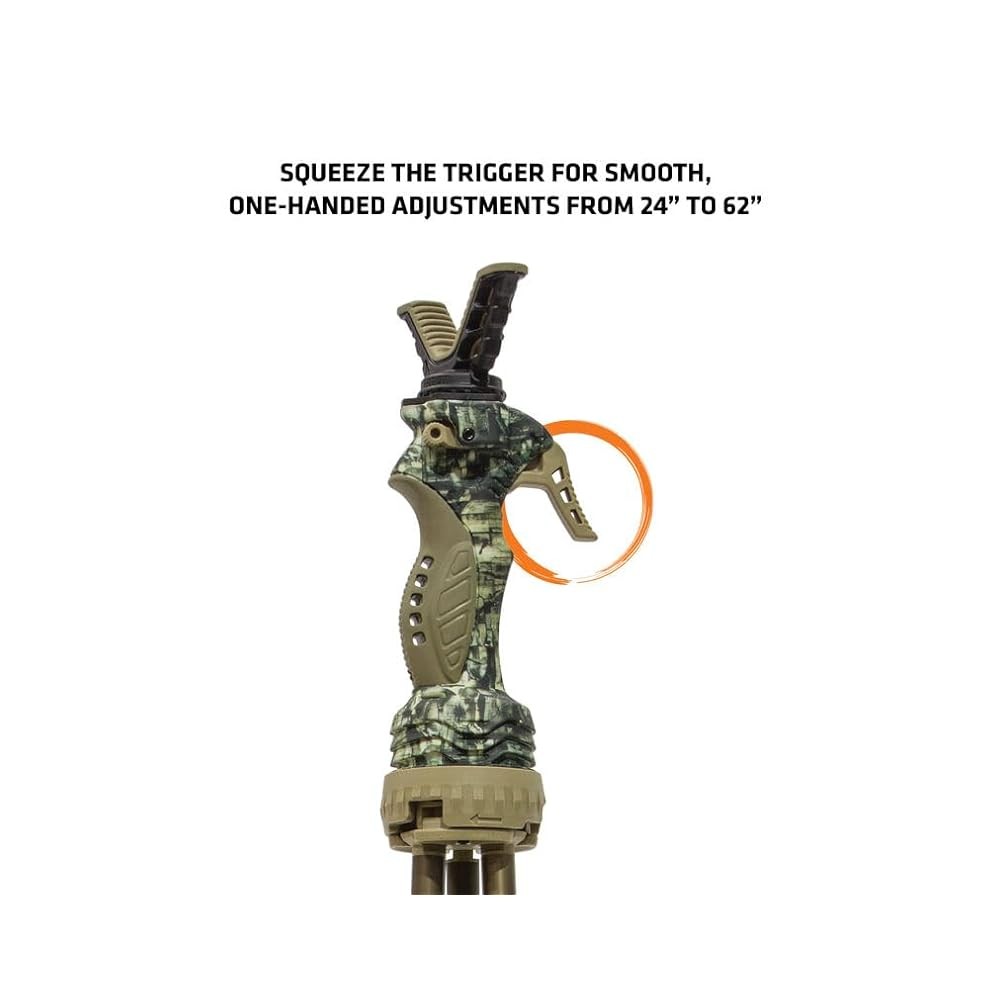 Adjustable Hunting Shooting Stick - Quick-Detach Yoke, Lightweight, Durable