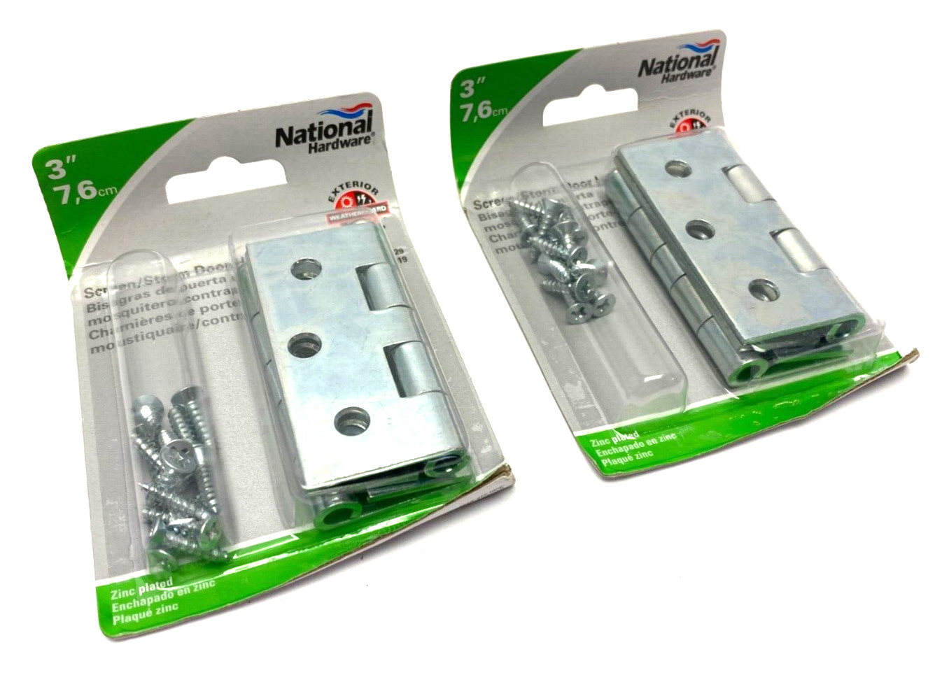 National Hardware N115-519 Door Hinges Zinc 3" LOT OF 2