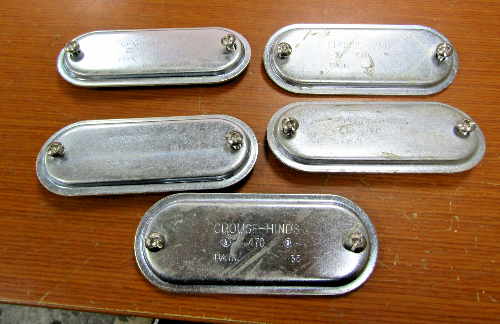 💥5) CROUSE-HINDS 1-1/4" CONDUIT BODY COVER 470 LOT OF 5