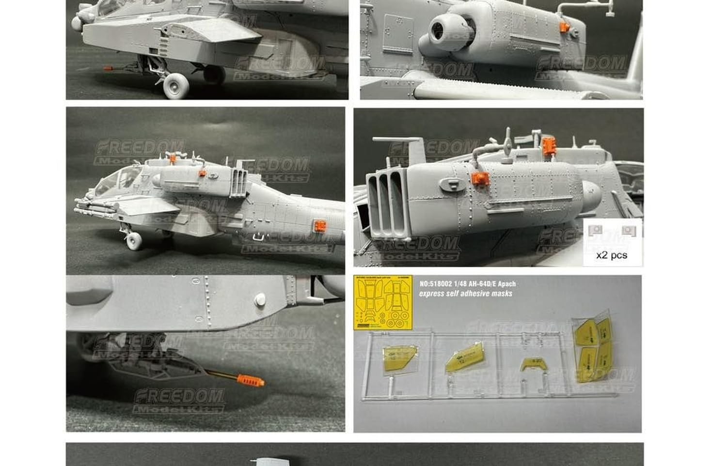 Freedom Model Kits 1/48 Scale AH-64E Apache Guardian Attack Helicopter, Republic