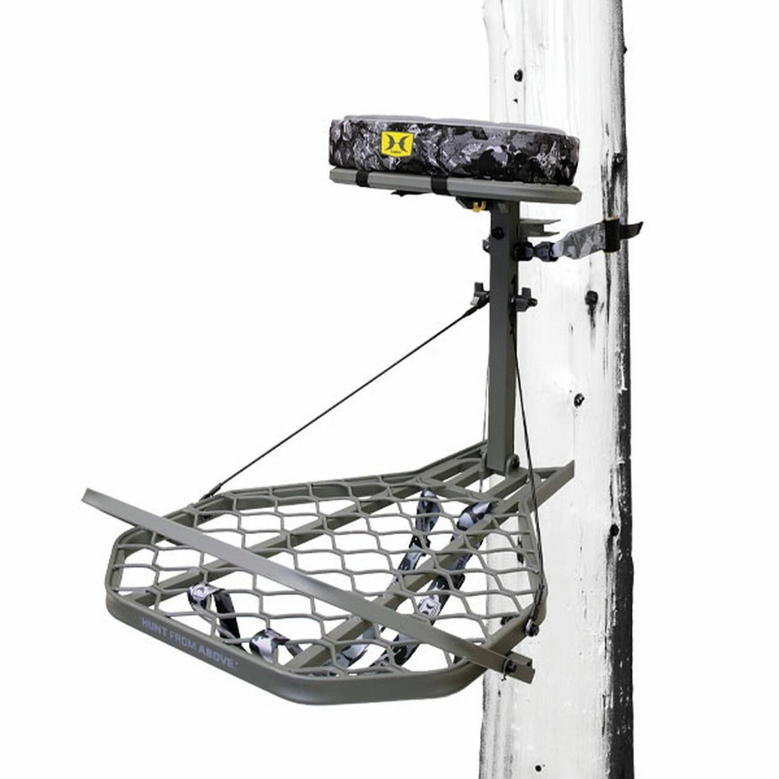Hawk Helium Pro Hang-On Tree Stand Gray Powder-Coating Aluminum - HWKHF2025