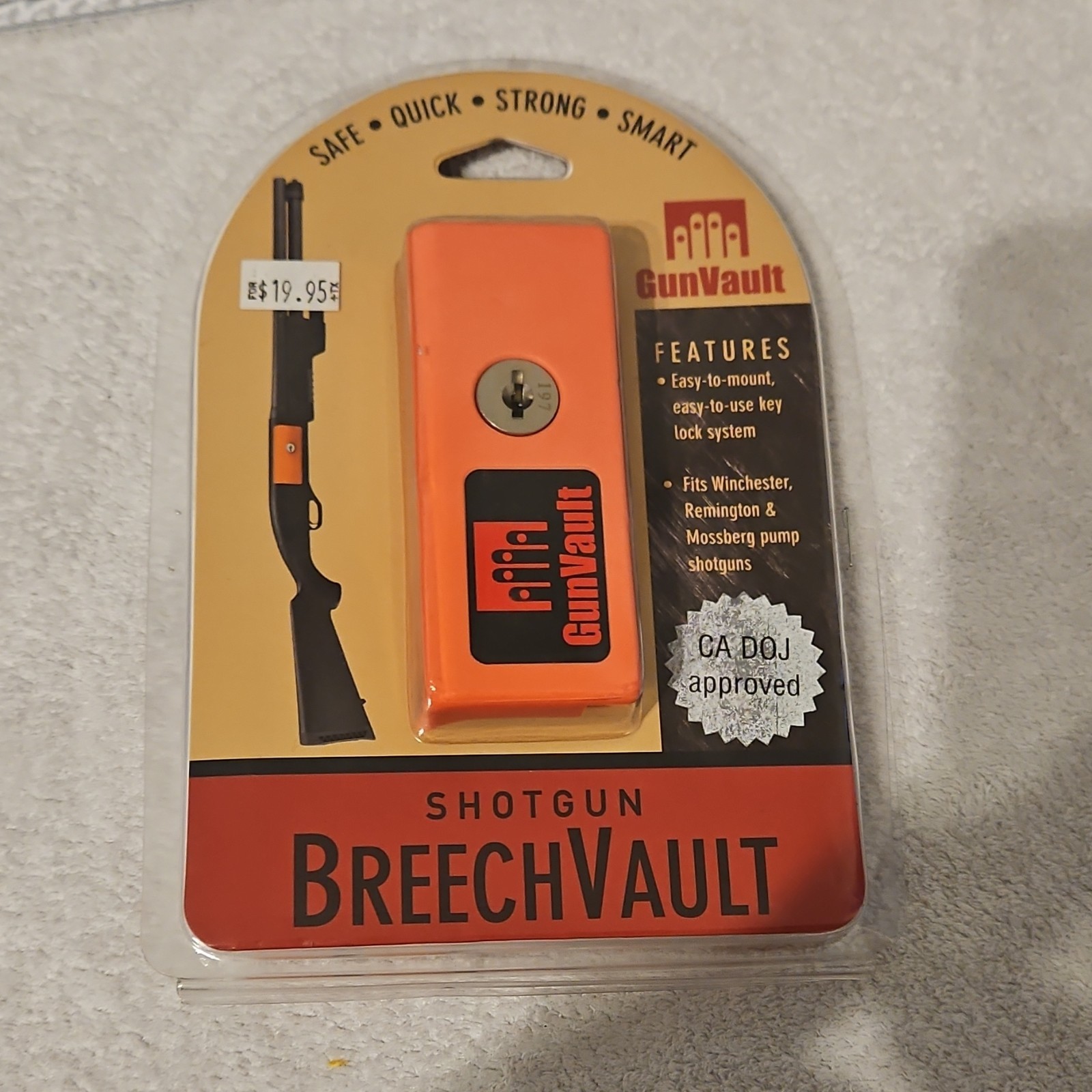 GunVault BreechVault Orange Breech Lock for Shotgun CA DOJ Approved