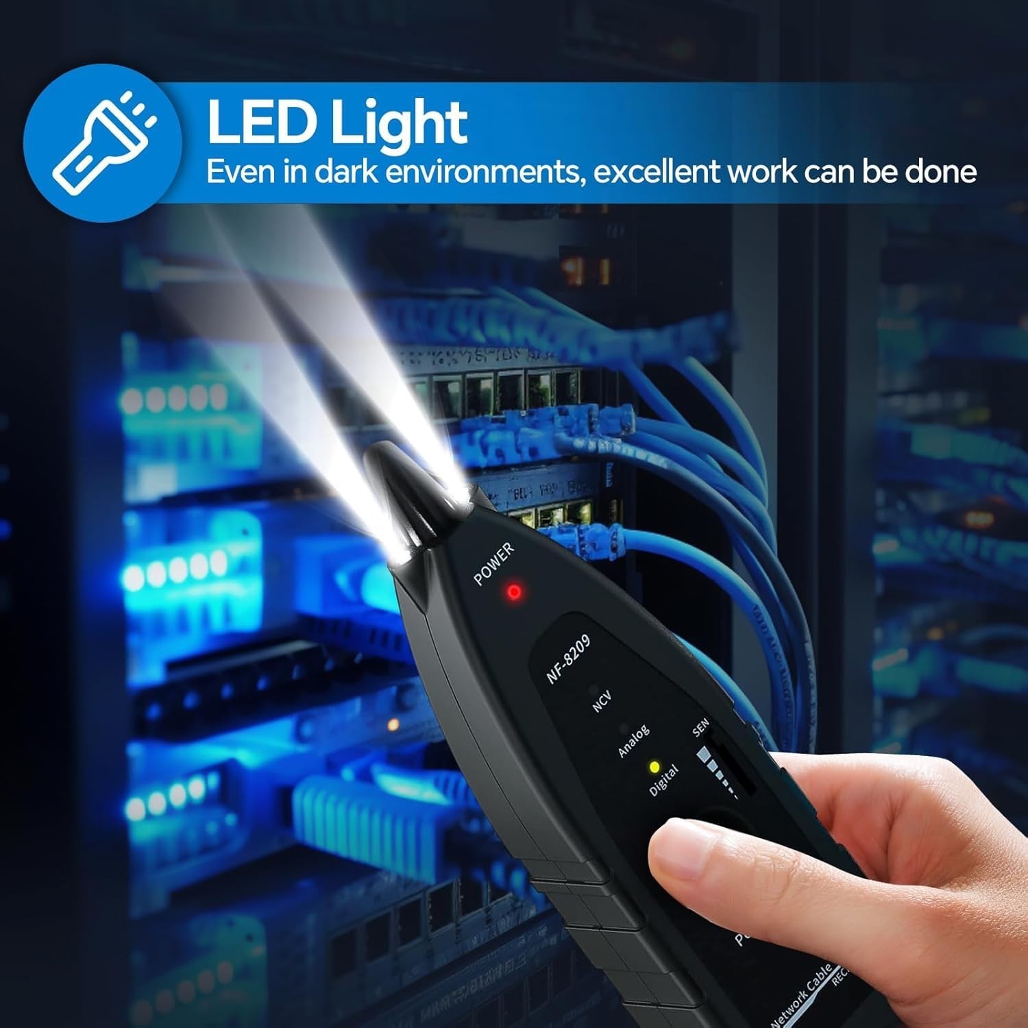 Network Cable Tester with POE NCV RJ45 Length & Continuity Check