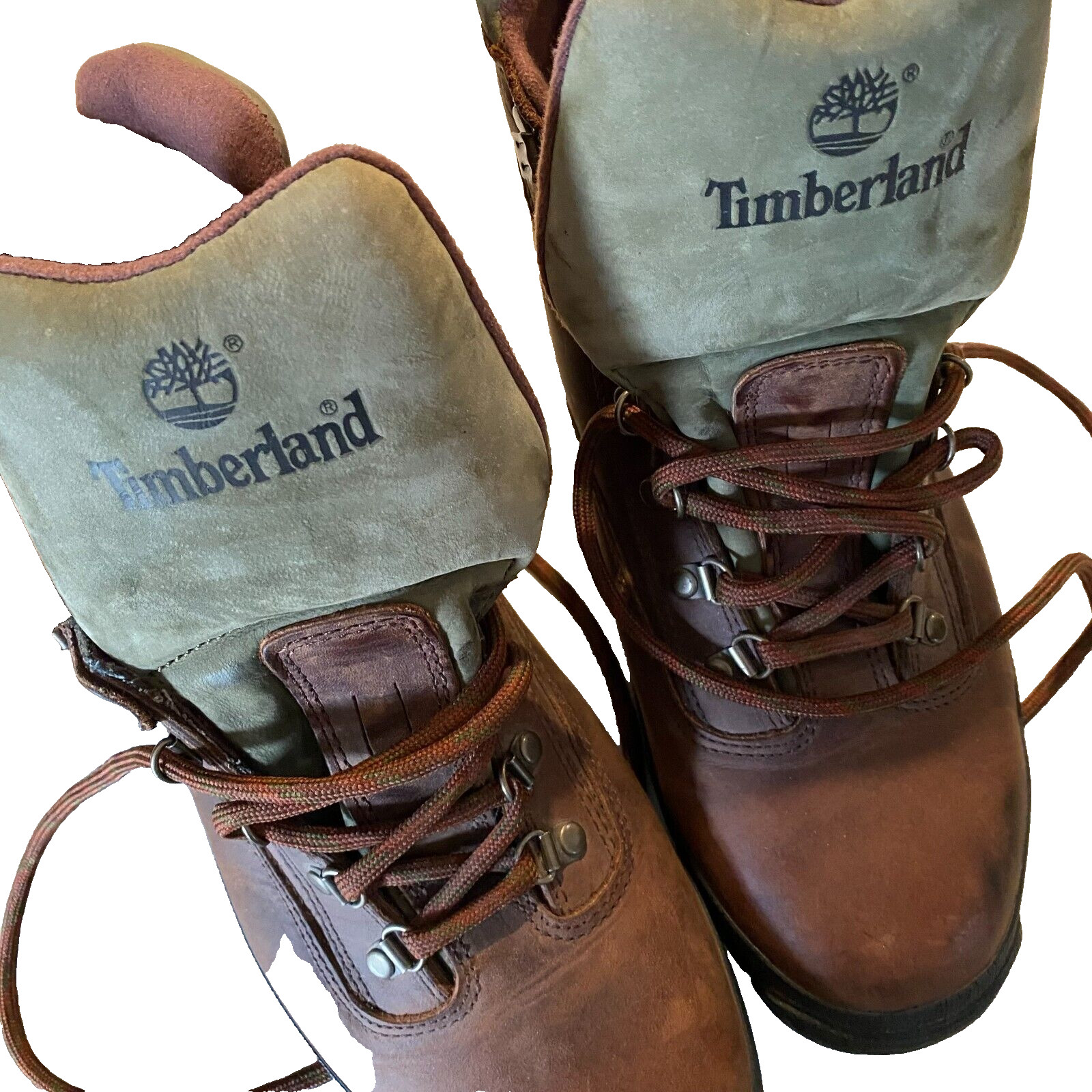 timberland boots size 13 M brown leather lace up hiker 95100