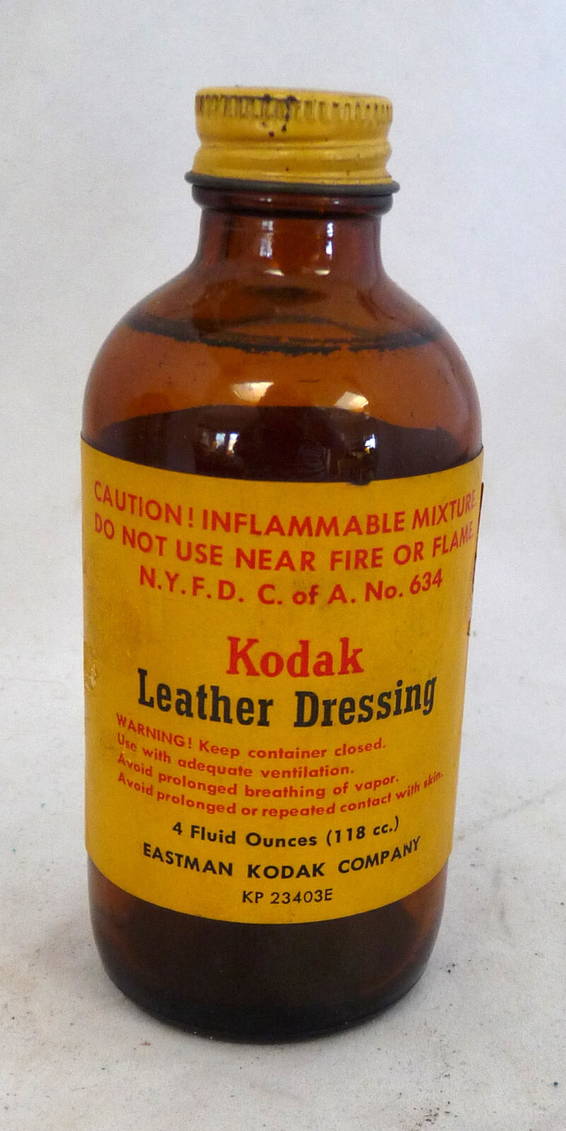 Vintage Kodak advertising bottle photography chemicals leather dressing
