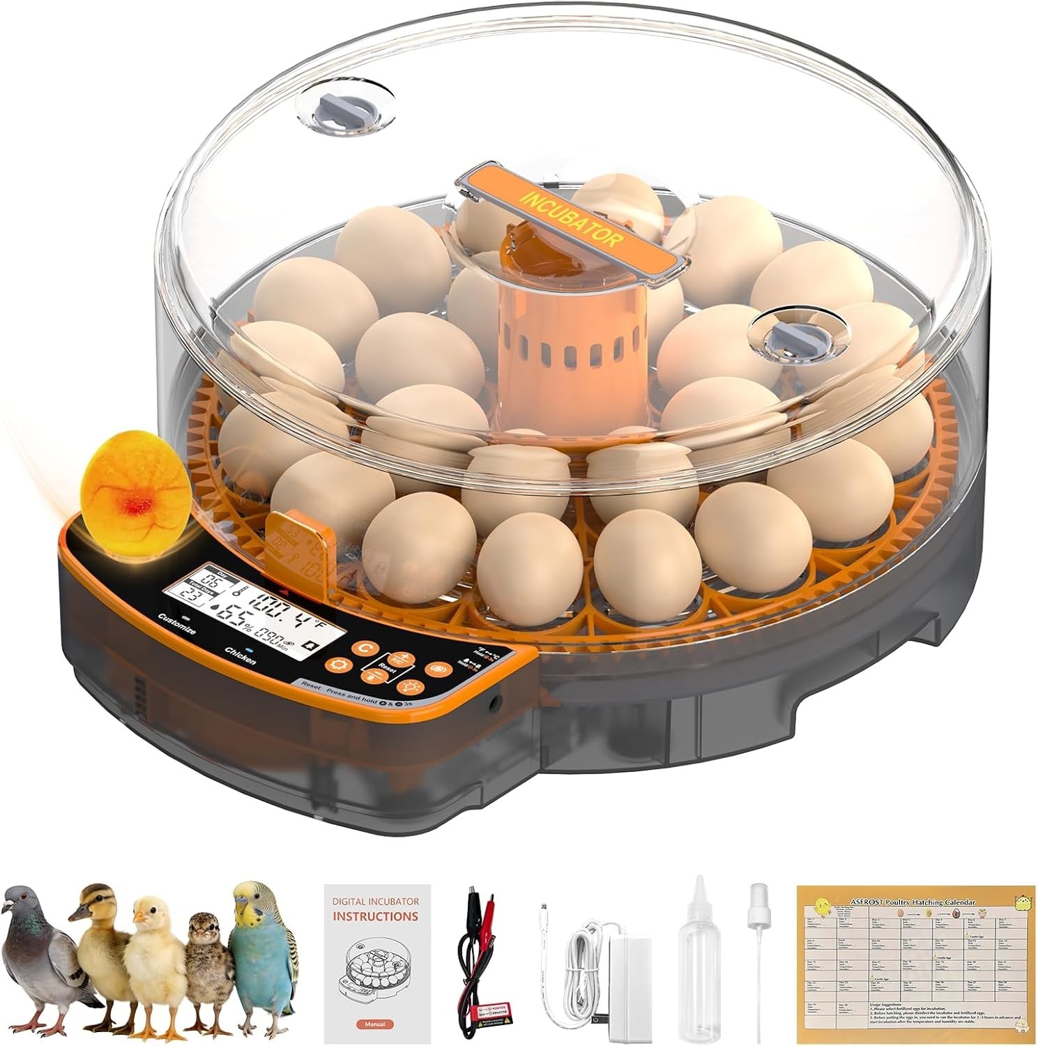 Incubators for Hatching Eggs, Egg Incubator with Automatic Egg Turning and Humid