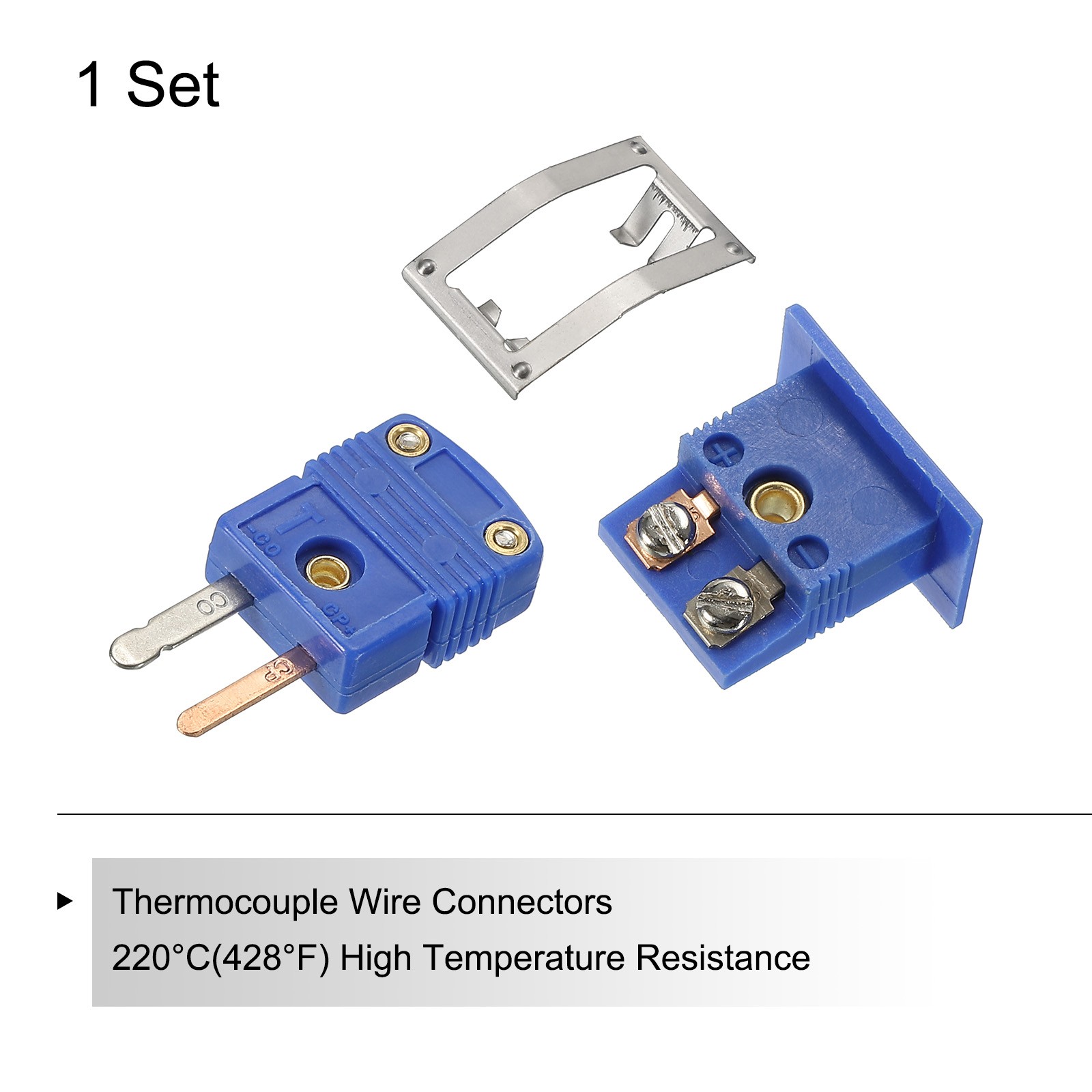 T Type Thermocouple Wire Connectors Male Plug with Panel Mount Mini Socket