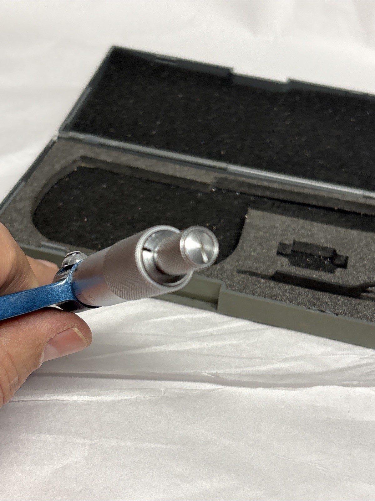 NULINE PRECISION 15° POINT MICROMETER 0-1" RANGE .001" GRADS W/case & Wrench