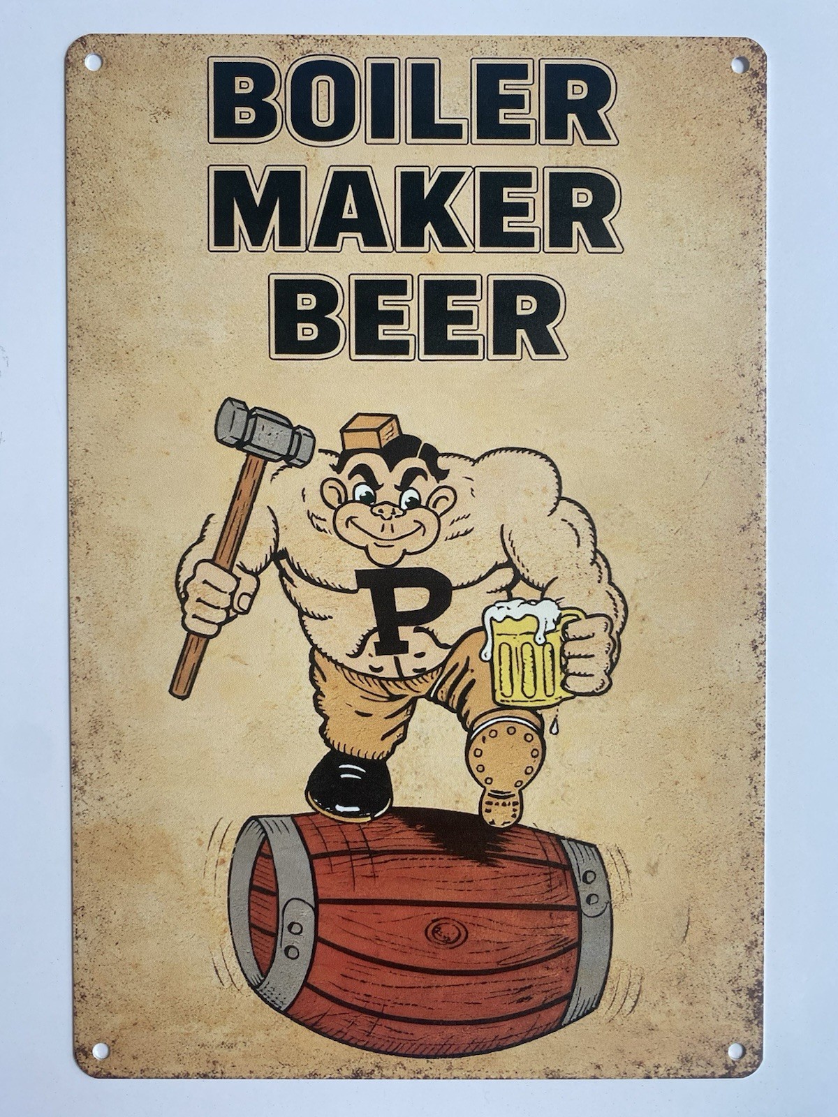 Purdue Boilermakers Boiler Maker Beer Sign - Retro 1980’s 1970’s