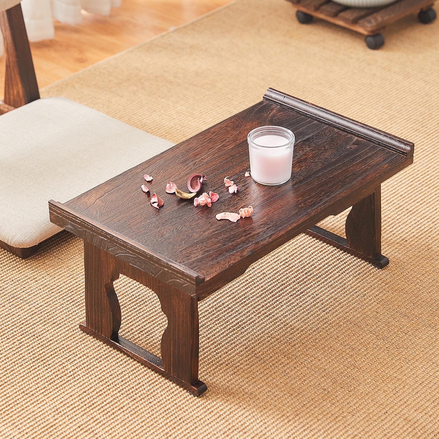 Japanese Floor Table,Small Coffee Table & Tea Table, Altar Table for Meditati...