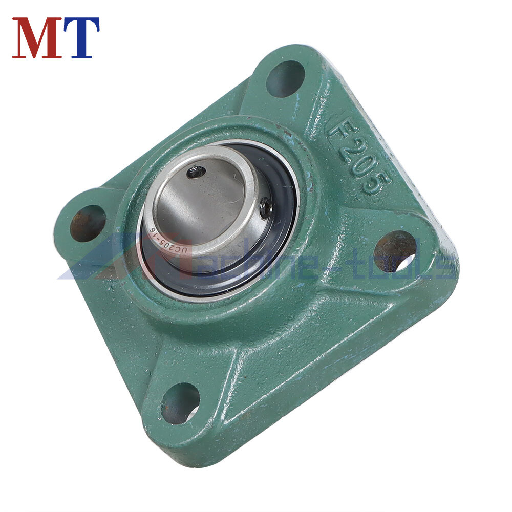 2 Pack UCF205-16 Solid Base Pillow Block Flange Mounted Bearing 1" Bore 4 Bolt