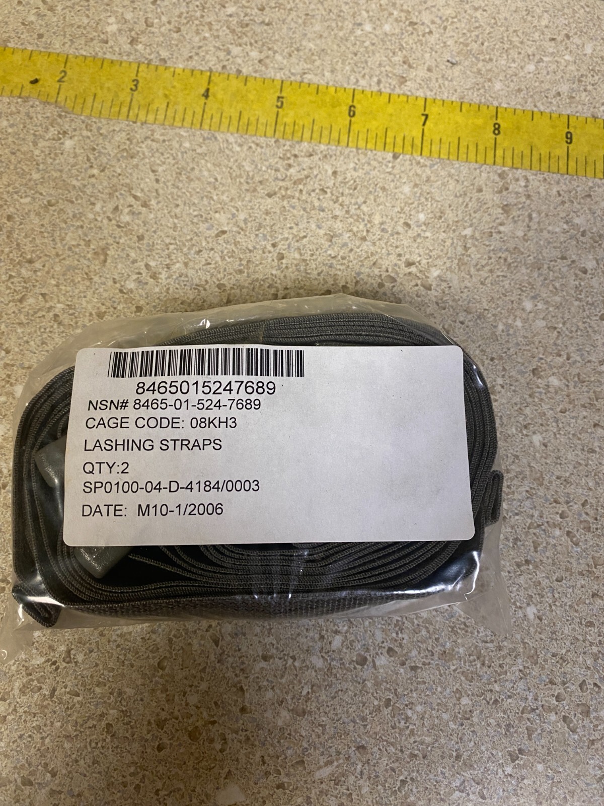 Lot of 2 pks., New Foliage Lashing Straps. NSN # 8465-01-524-7689