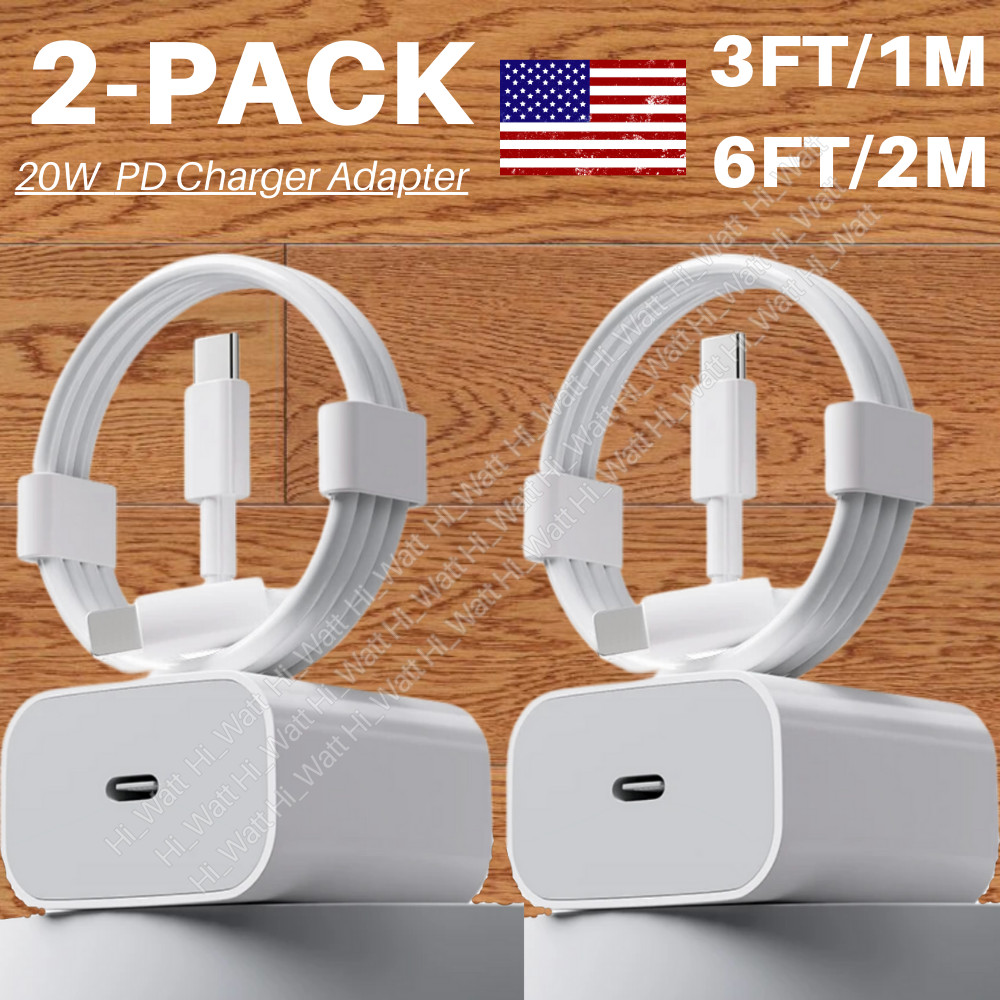 2023 Upgrade Super Fast Charger Type C For iPhone 14 13 12 11 Pro Xs XR SE 2PACK