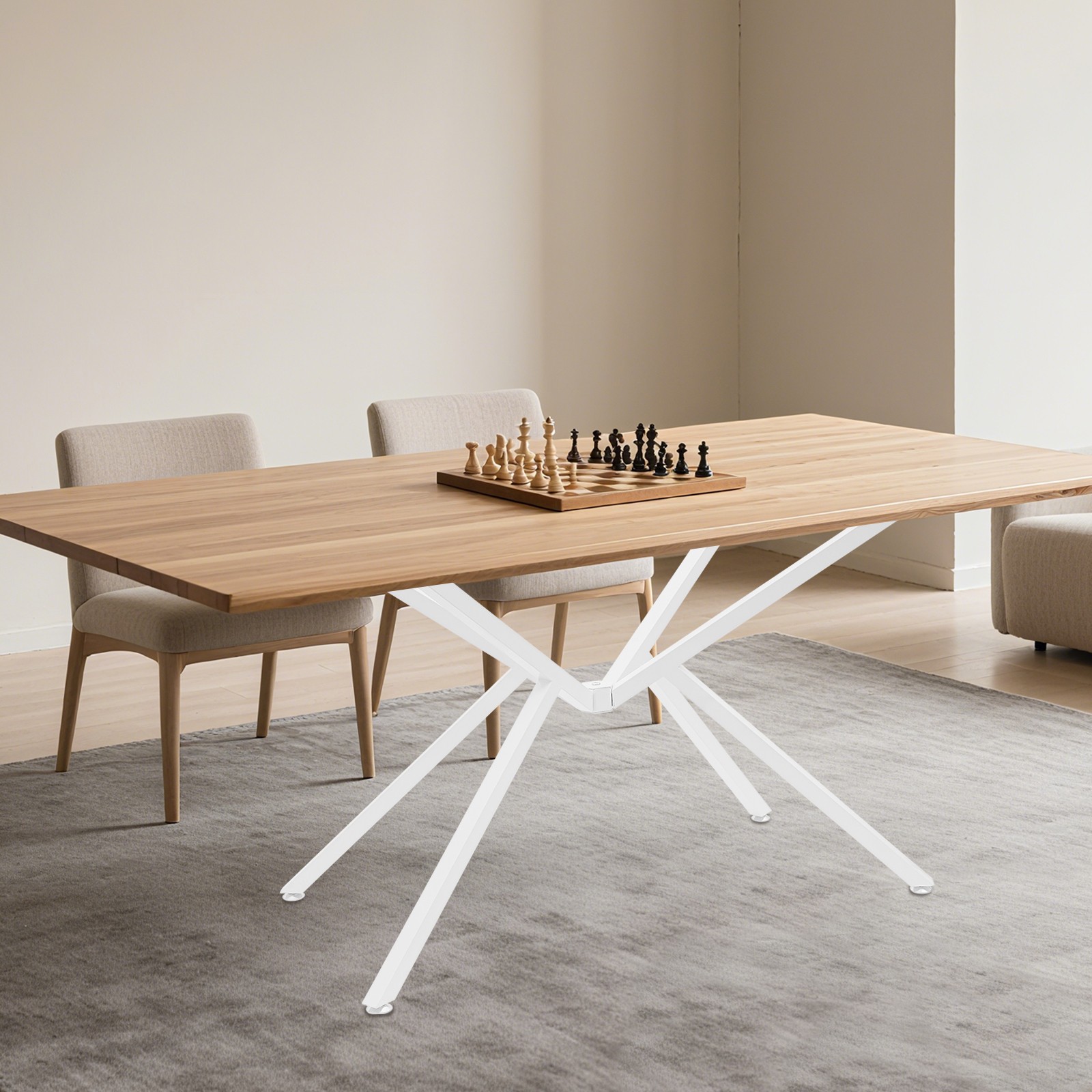 Modern Metal Table Legs - Adjustable Crossed-Leg Design for Furniture