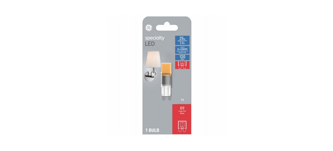 GE 93129000 LED Bulb T4 G9 Warm White 25 Watt Equivalence Clear
